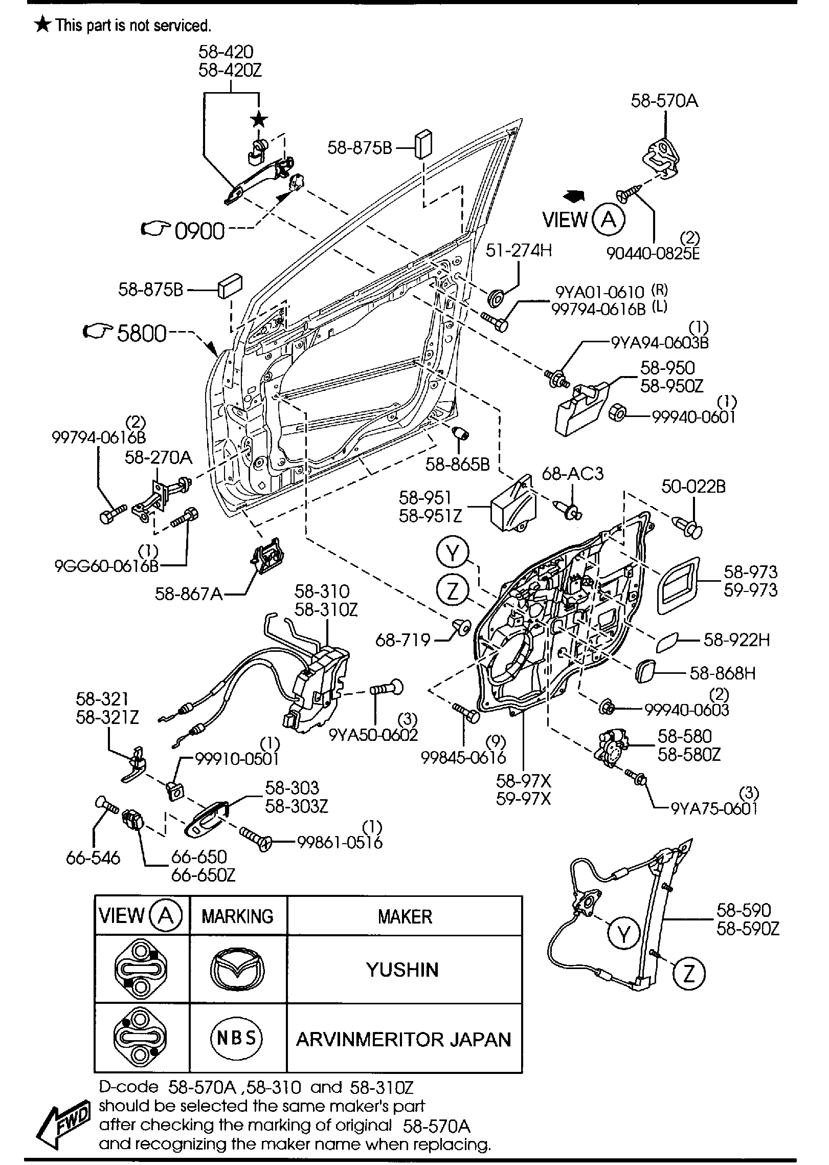 Diagram FRONT DOOR MECHANISMS for your 2015 Mazda MX-5 Miata   