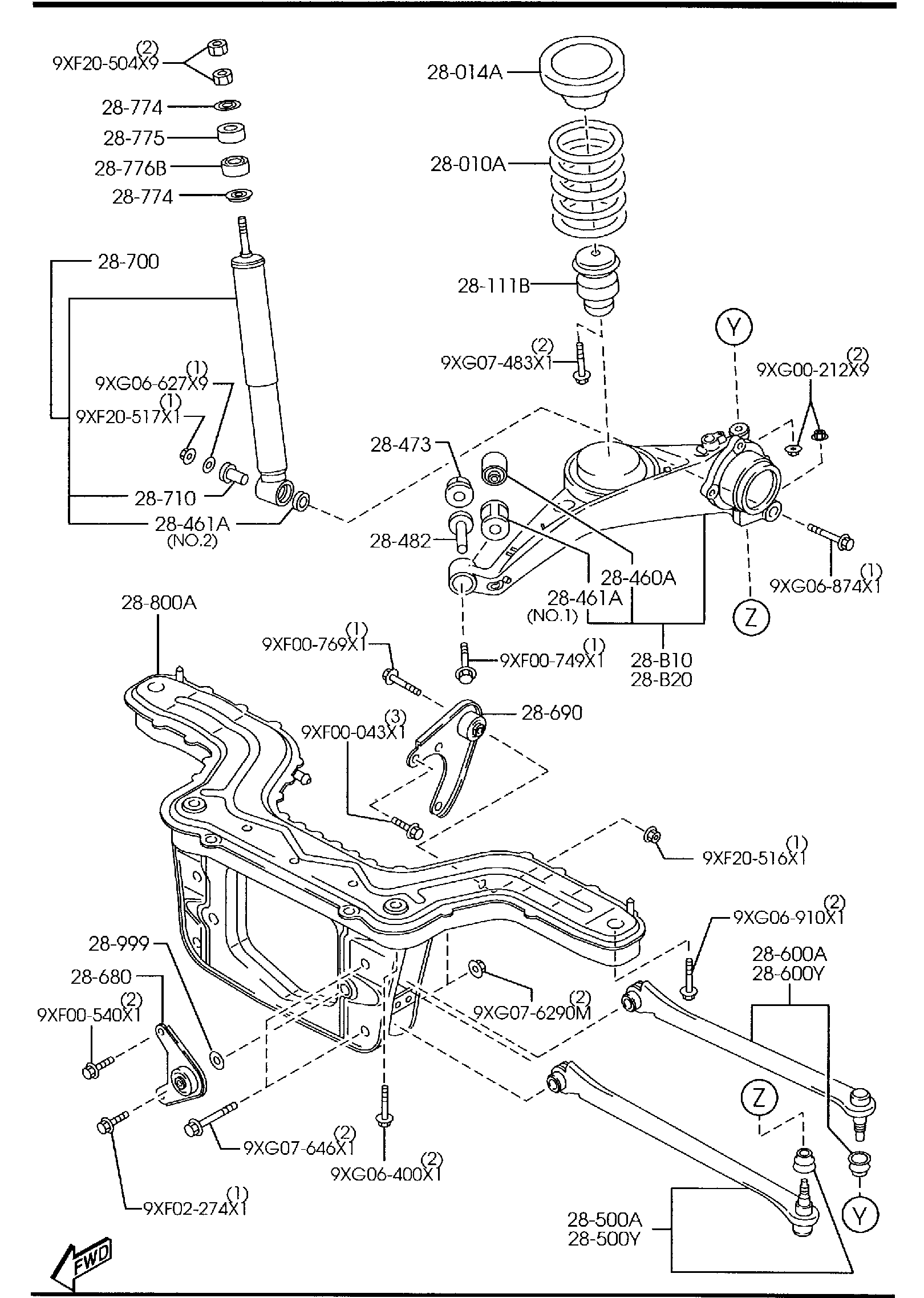 Diagram REAR SUSPENSION MECHANISMS for your 2017 Mazda CX-5   