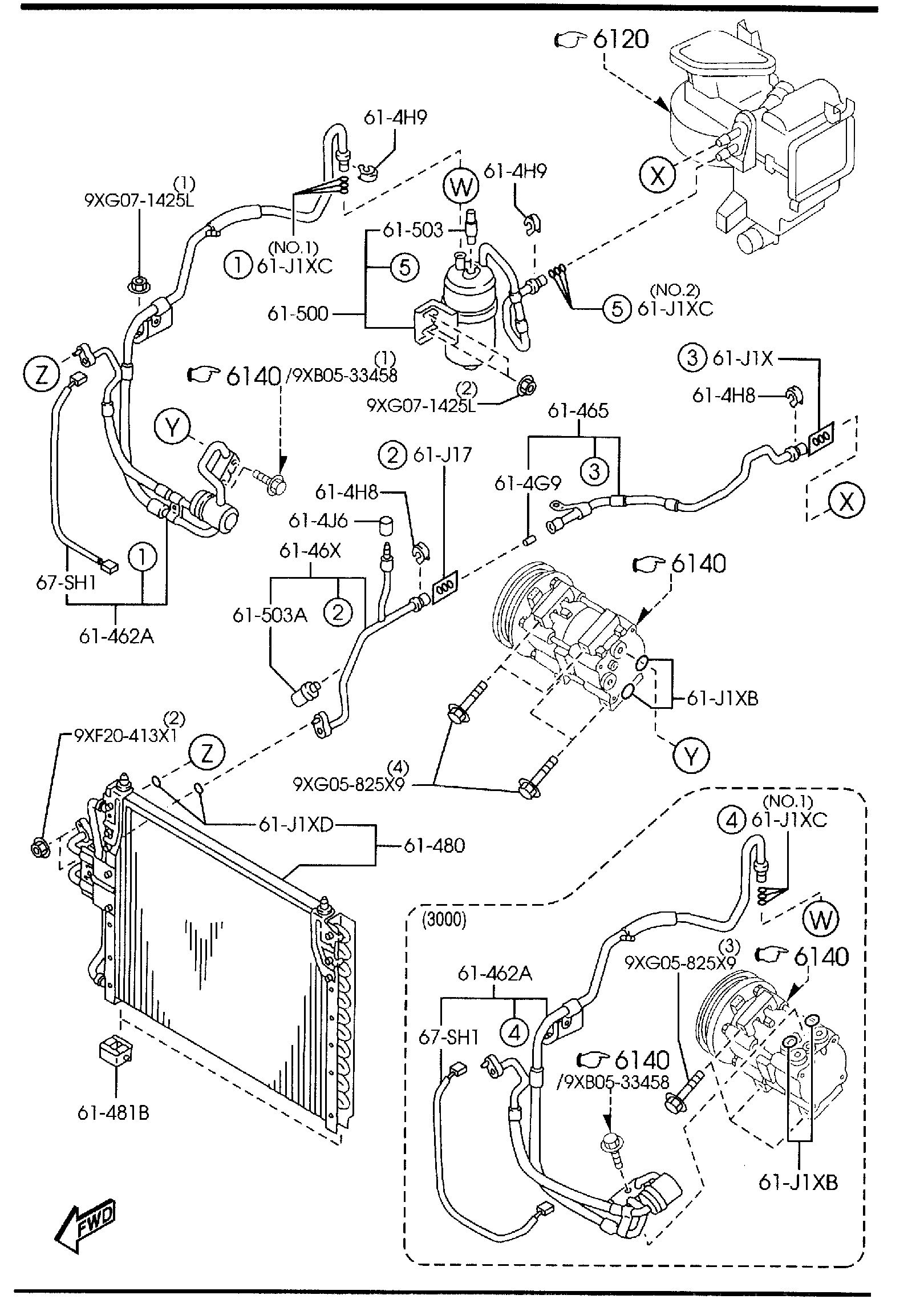 Diagram FRONT AIR CONDITIONER for your 2020 Mazda Mazda3   