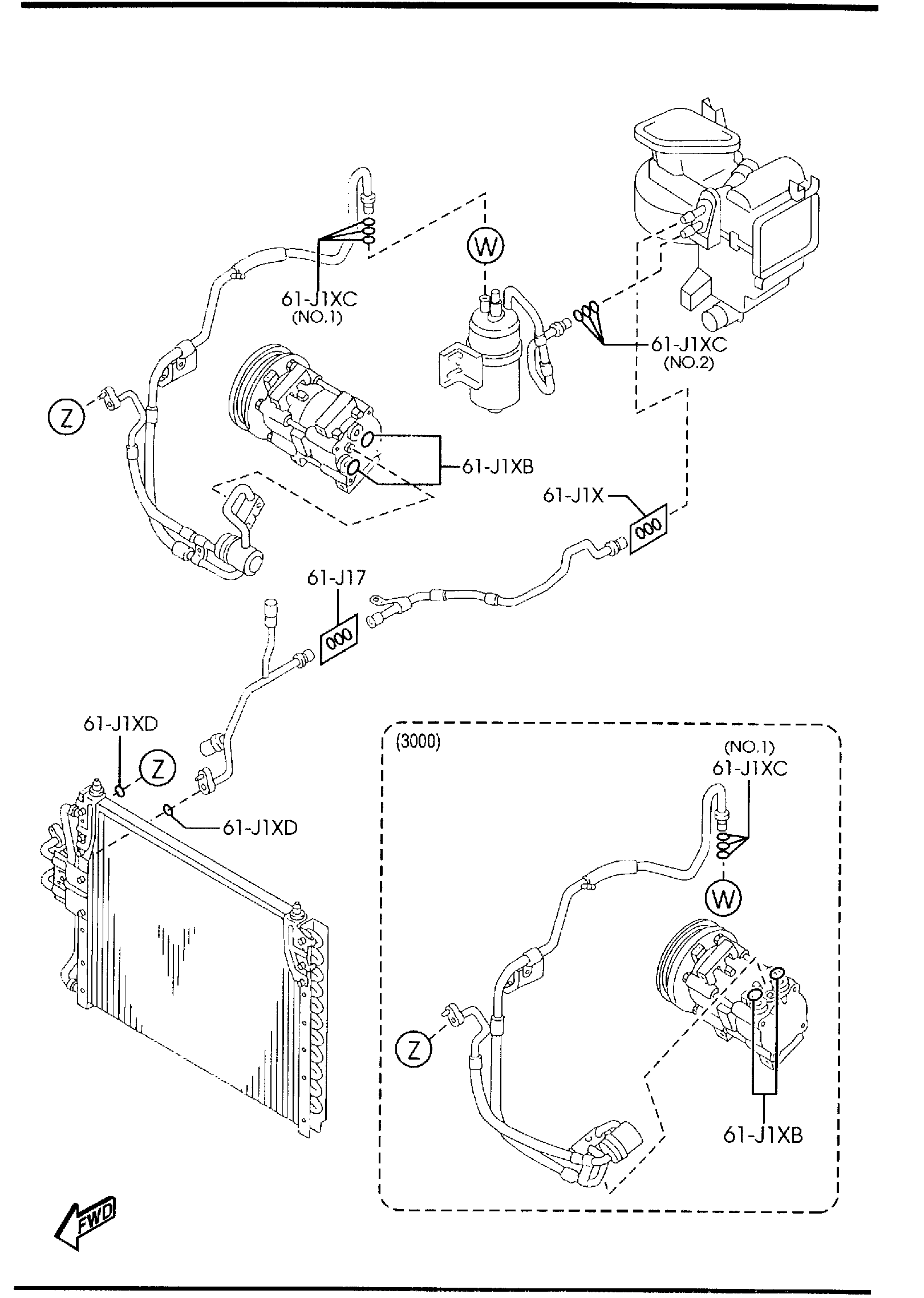 Diagram AIR CONDITIONING COOLING PIPE 'O' RING for your Mazda