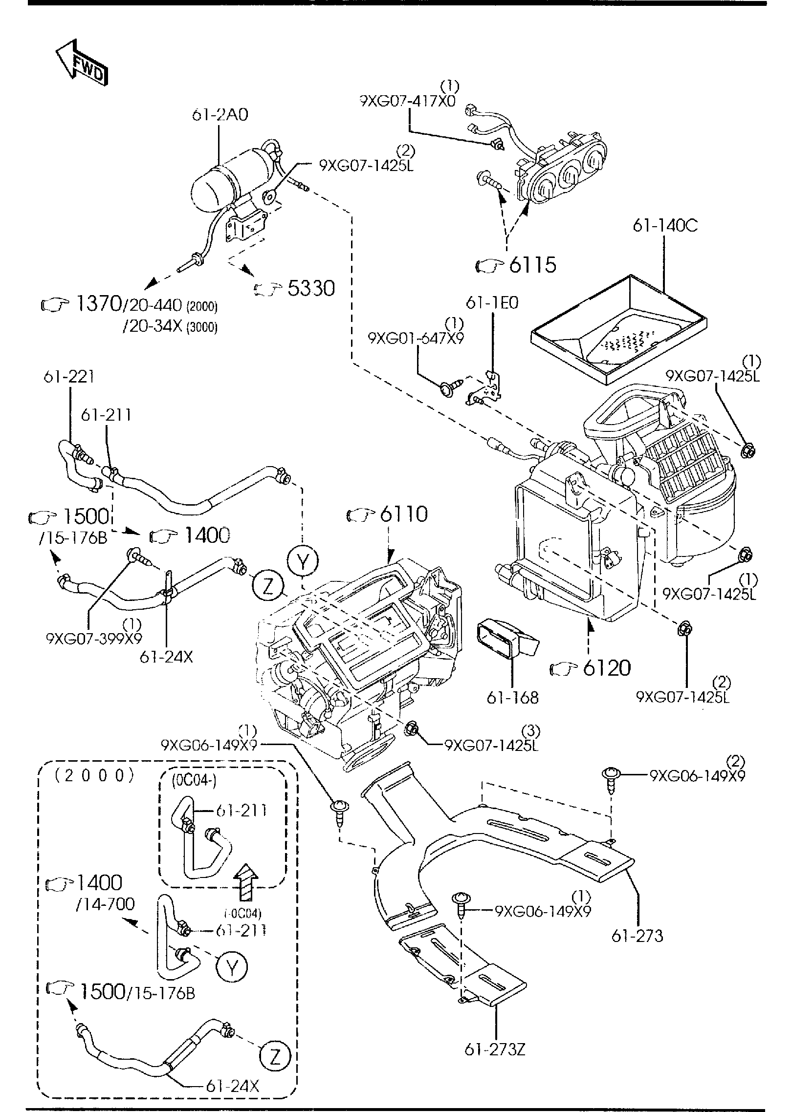 Diagram FRONT HEATER for your 2009 Mazda Mazda3   
