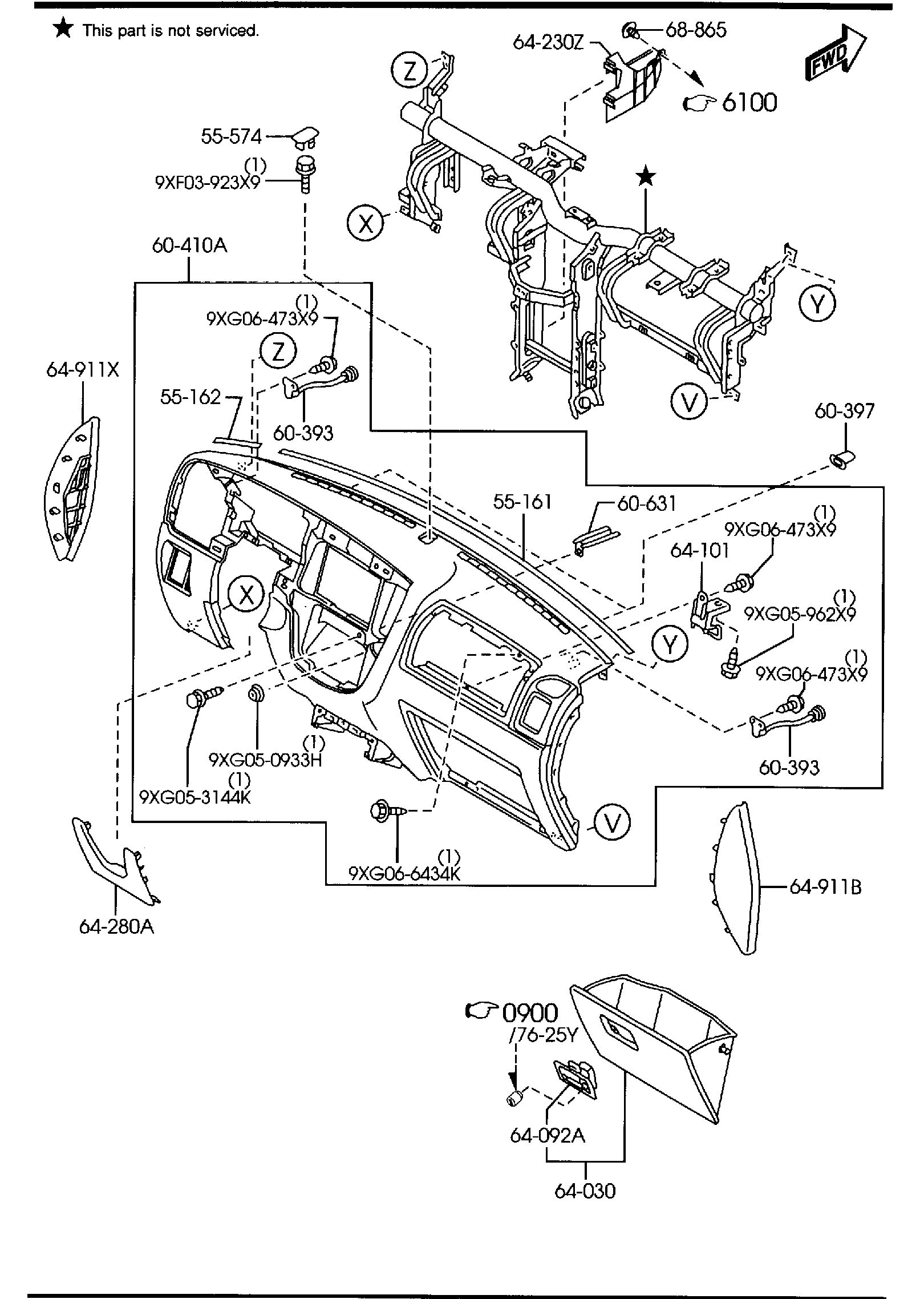 Diagram DASHBOARD & RELATED PARTS for your 2009 Mazda RX-8   