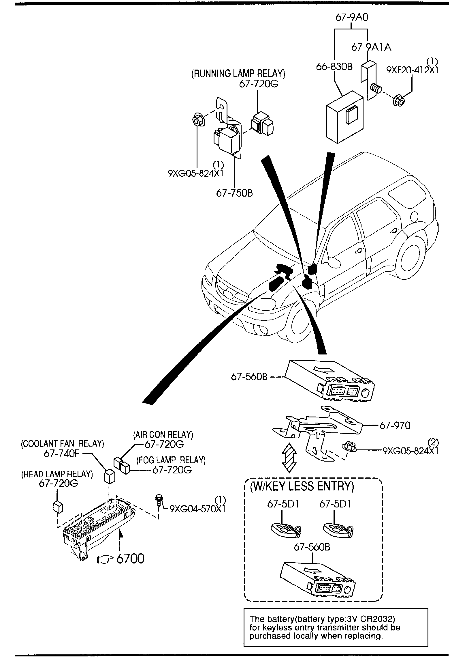 Diagram BODY RELAYS & UNIT for your 2021 Mazda CX-9  GRAND TOUR 