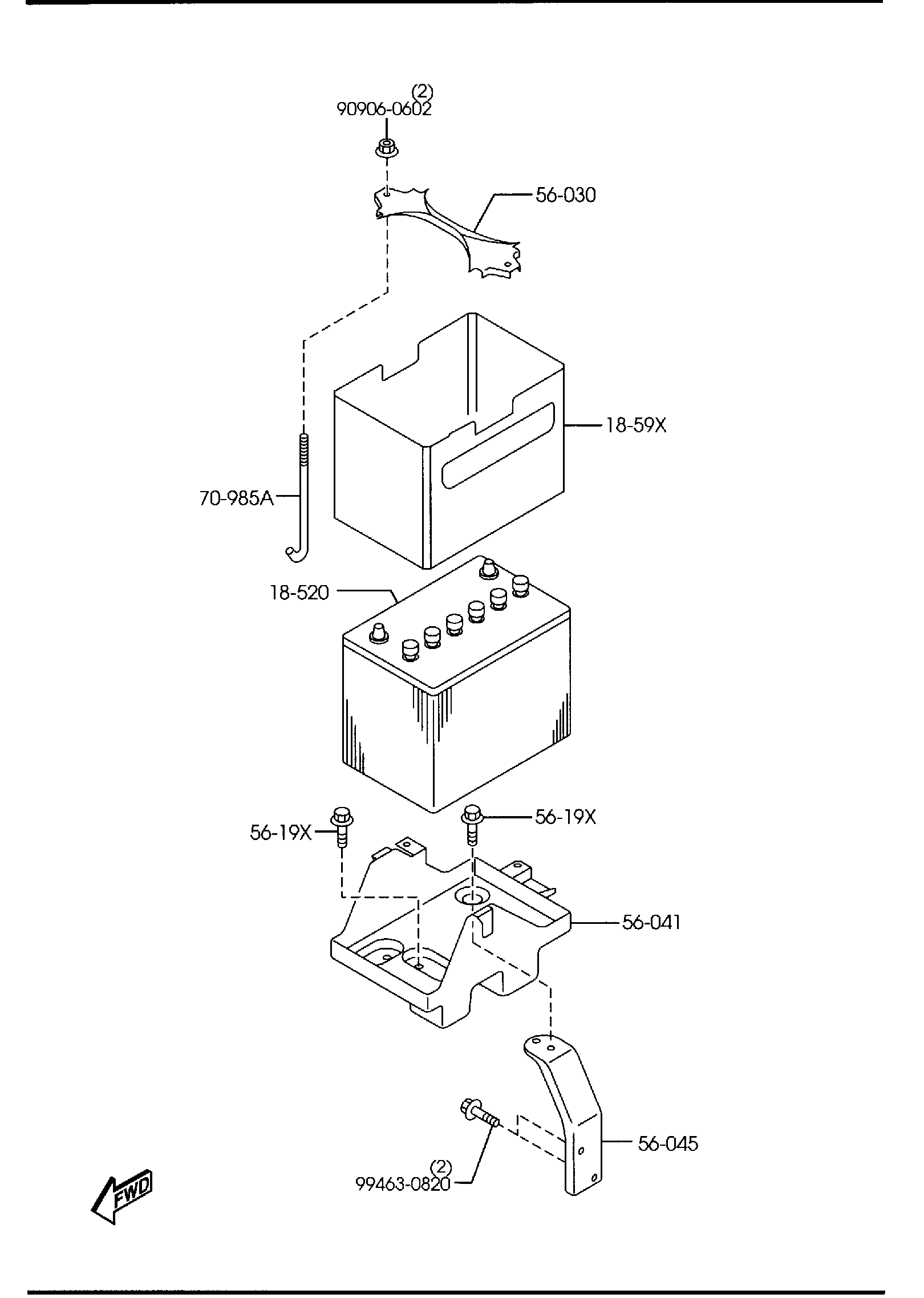 Diagram BATTERY for your 2007 Mazda MX-5 Miata 2.0L MT Touring 