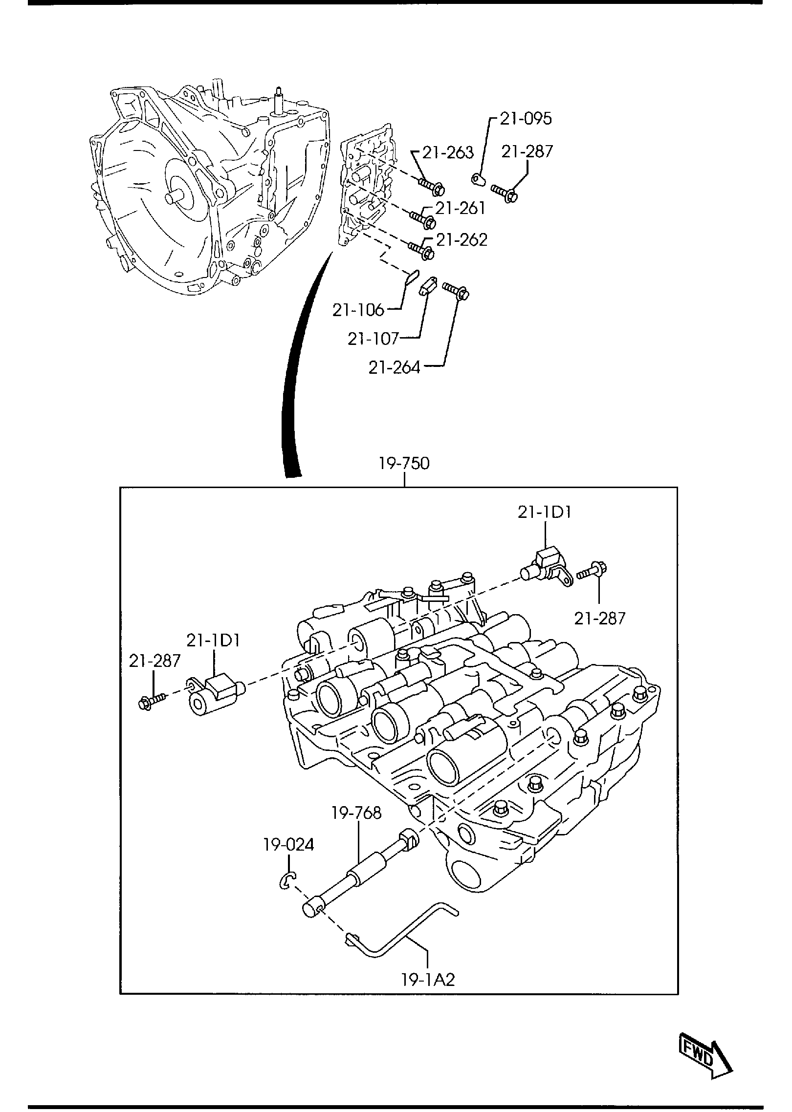 Diagram AUTOMATIC TRANSMISSION CONTROL VALVE for your Mazda