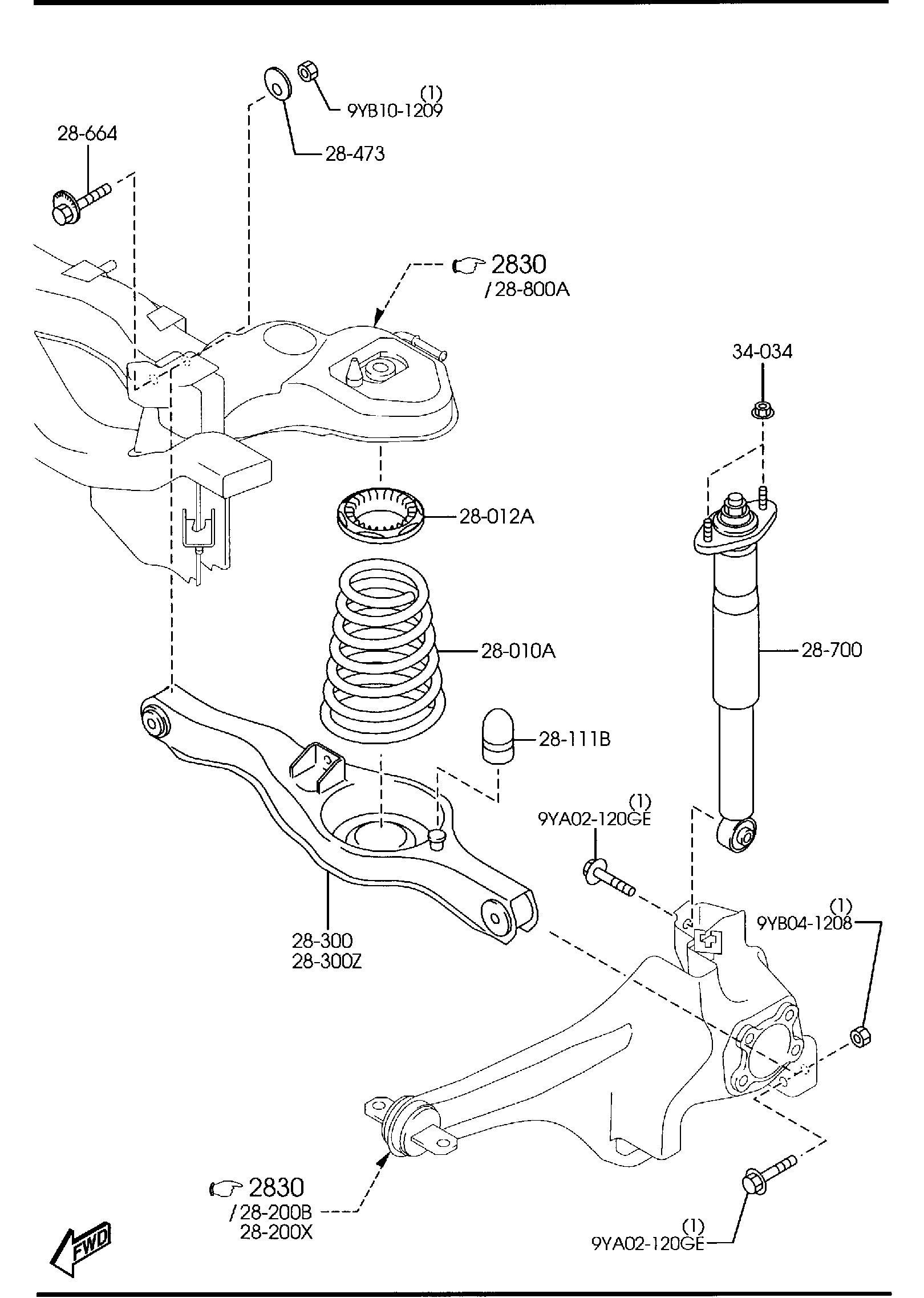 Diagram REAR SUSPENSION MECHANISMS for your 2018 Mazda CX-9   