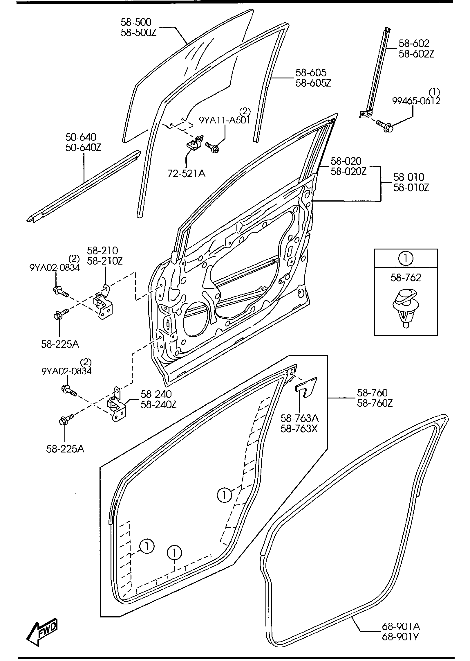 Diagram FRONT DOORS for your 2022 Mazda MX-30   