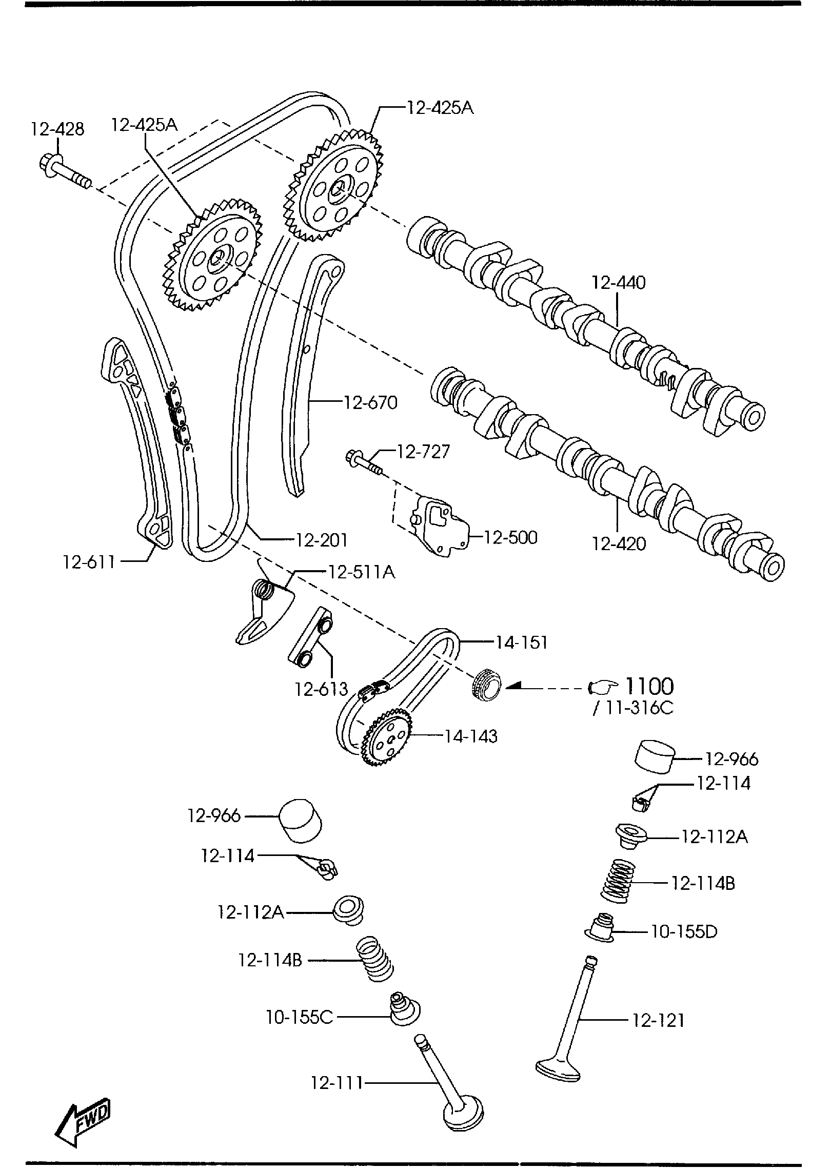 Diagram VALVE SYSTEM (2300CC) for your Mazda