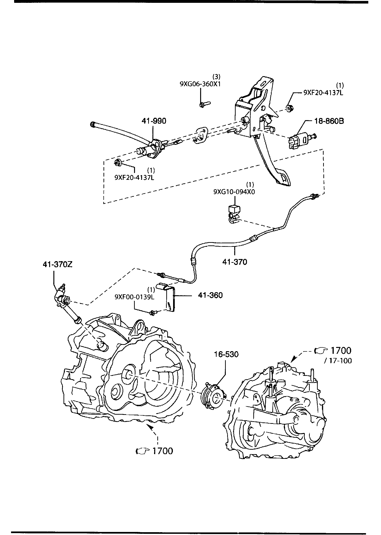 Diagram CLUTCH RELEASE & MASTER CYLINDERS (MANUAL TRANSMISSION) for your 2016 Mazda Mazda3  HATCHBACK I (VIN Begins: 3MZ) 