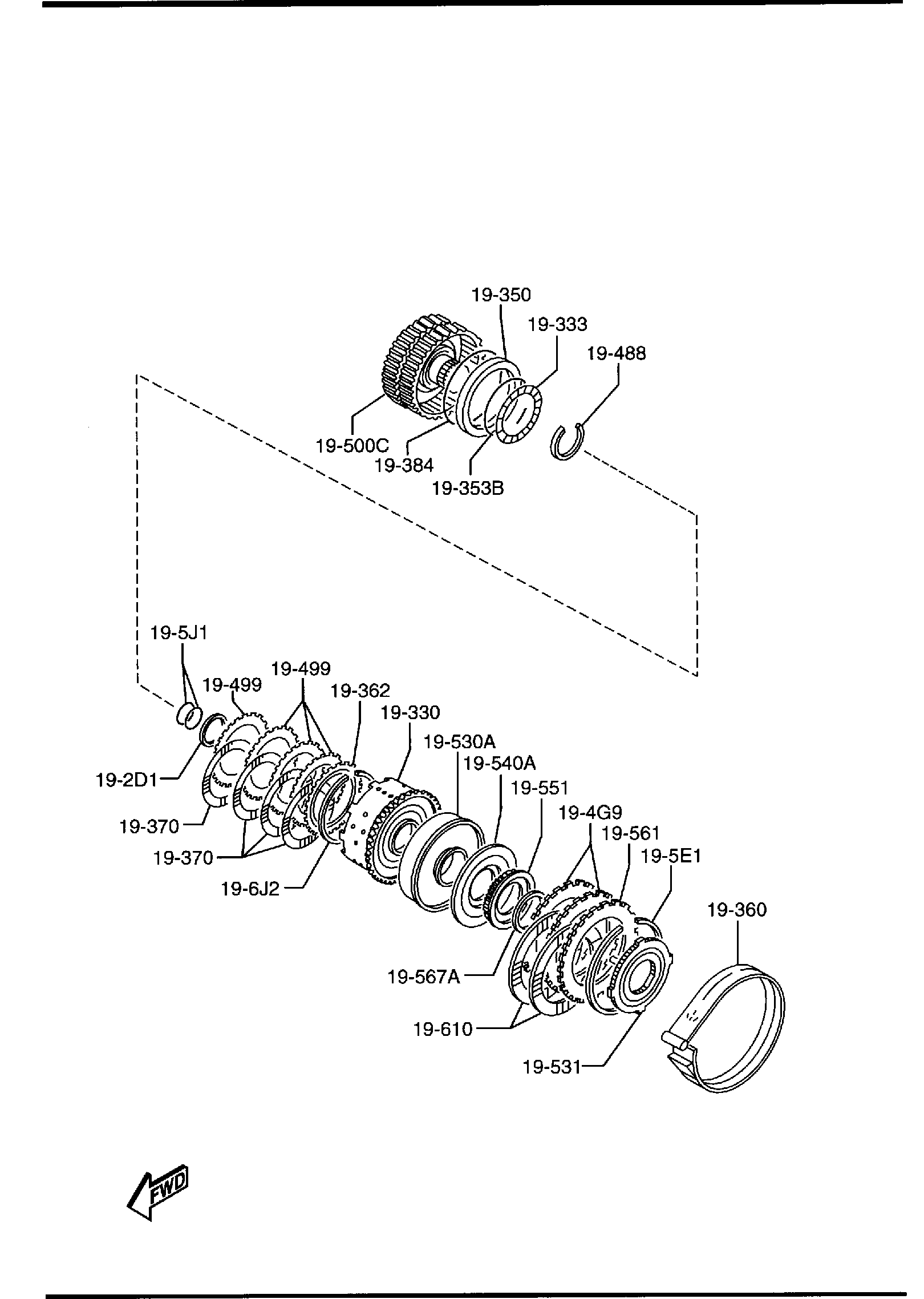 Diagram AUTOMATIC TRANSMISSION GOVERNOR, LOW & REVERSE PISTON (4-SPEED) for your Mazda