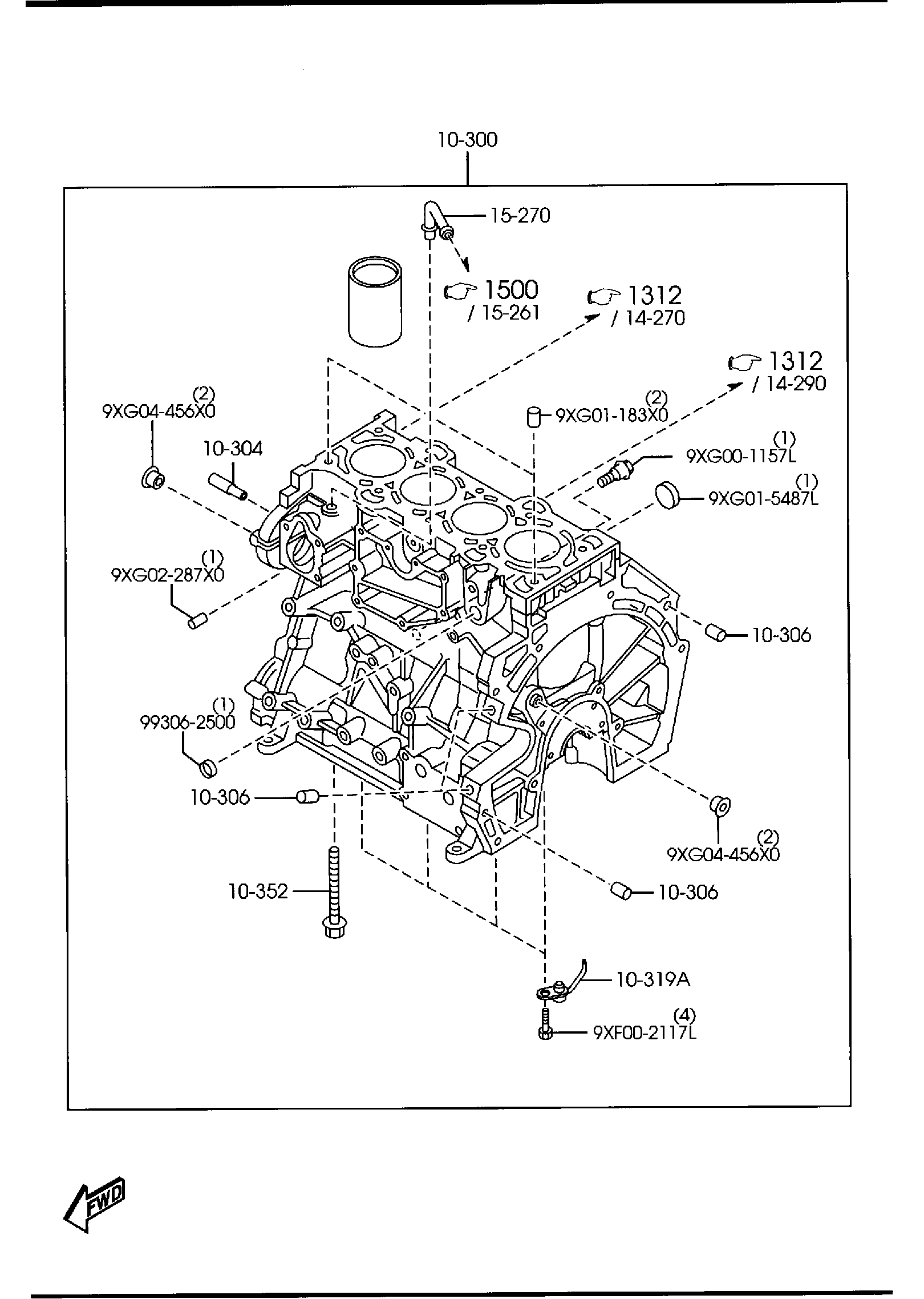 Diagram CYLINDER BLOCK for your 2011 Mazda Tribute   