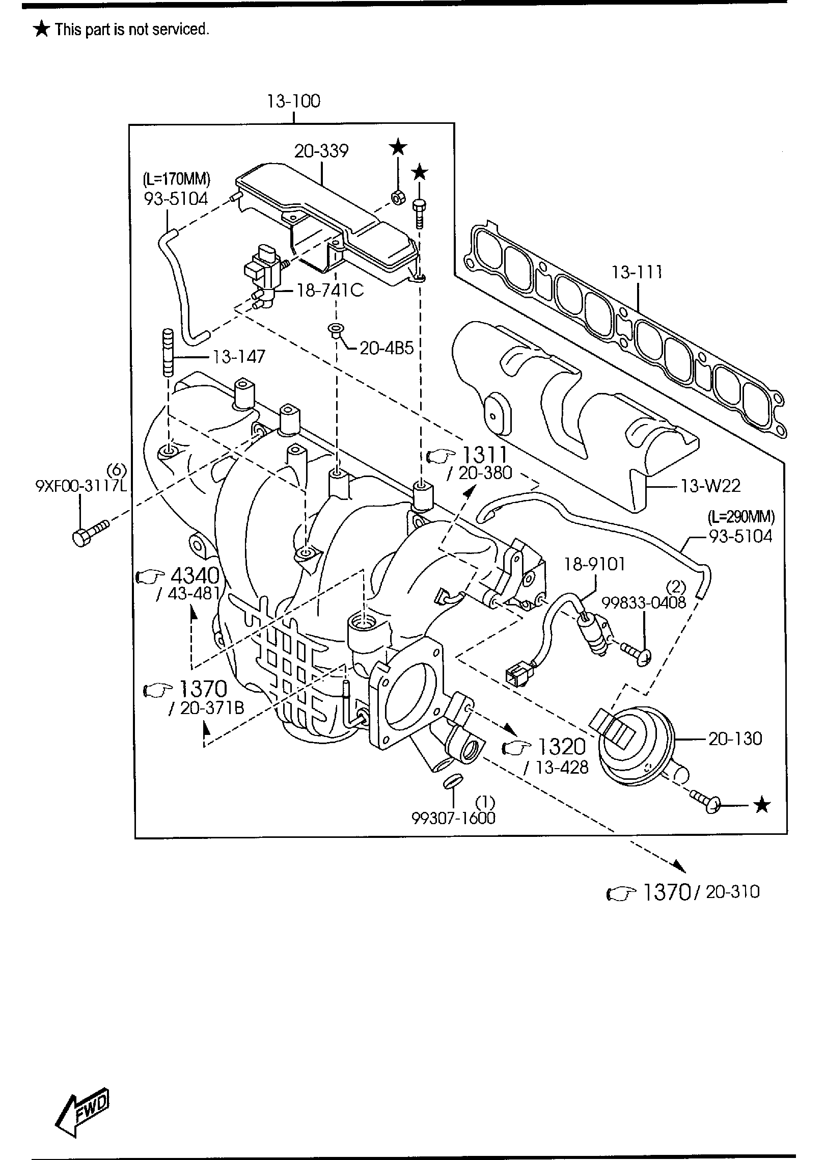 Diagram INLET MANIFOLD for your Mazda