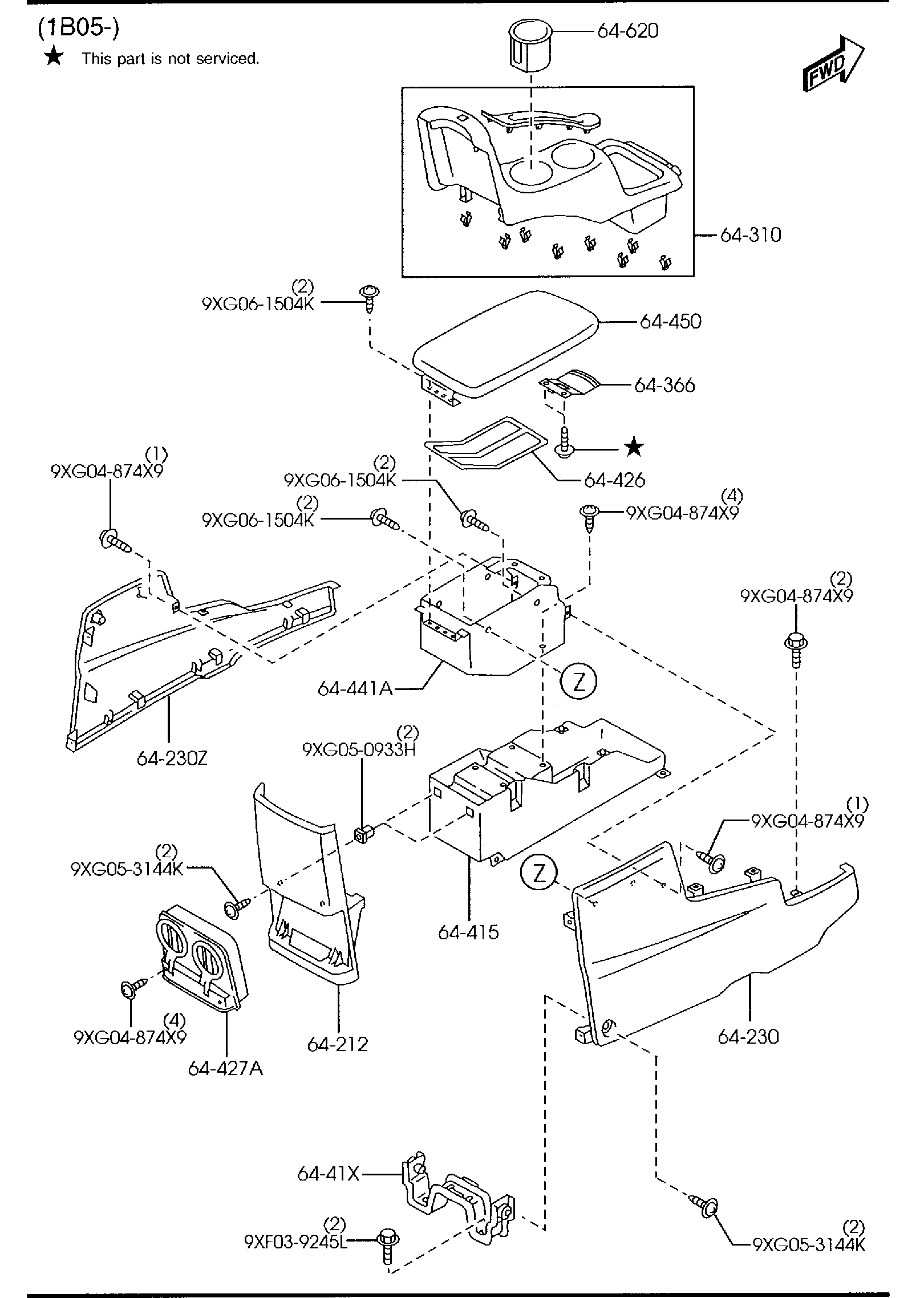 Diagram CONSOLE (AT) for your Mazda Mazda6  