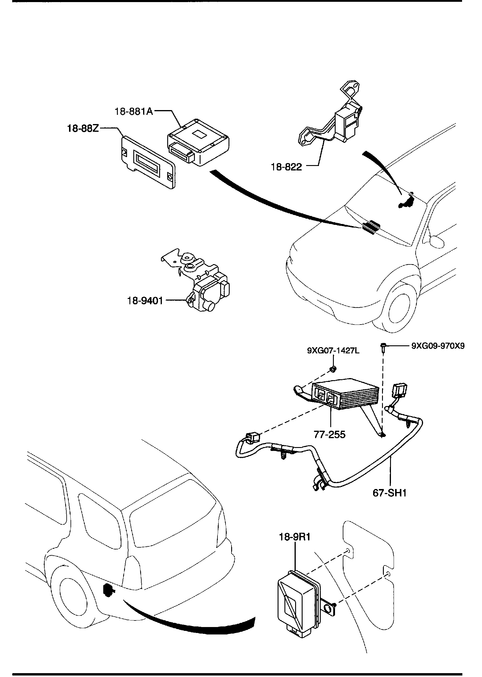 Diagram ENGINE SWITCHES & RELAYS (2300CC) for your Mazda