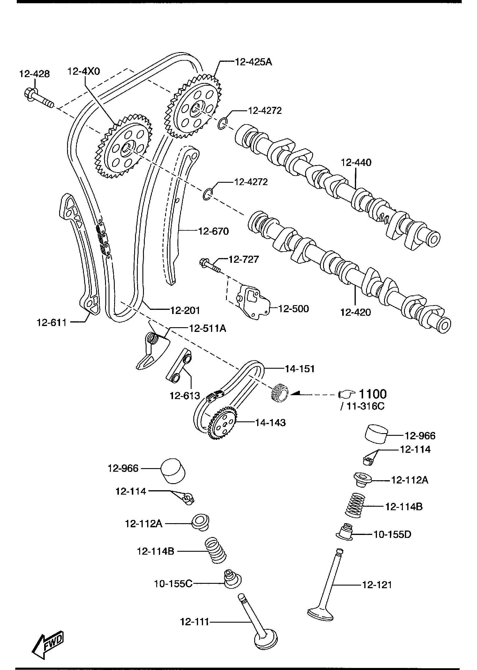 Diagram VALVE SYSTEM (2500CC) for your 2011 Mazda Tribute  HEV GT 