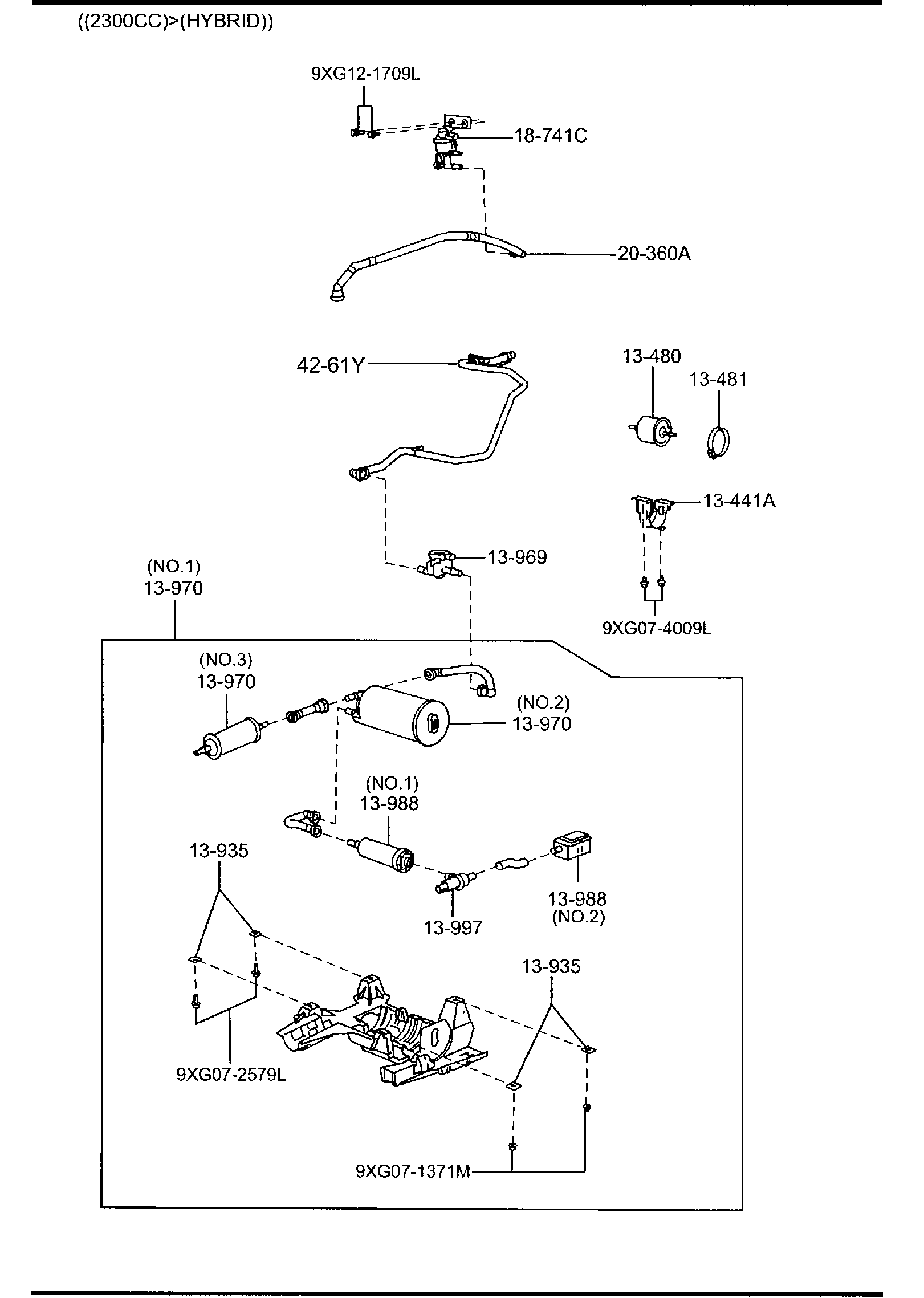 Diagram FUEL SYSTEM for your 2010 Mazda Tribute   