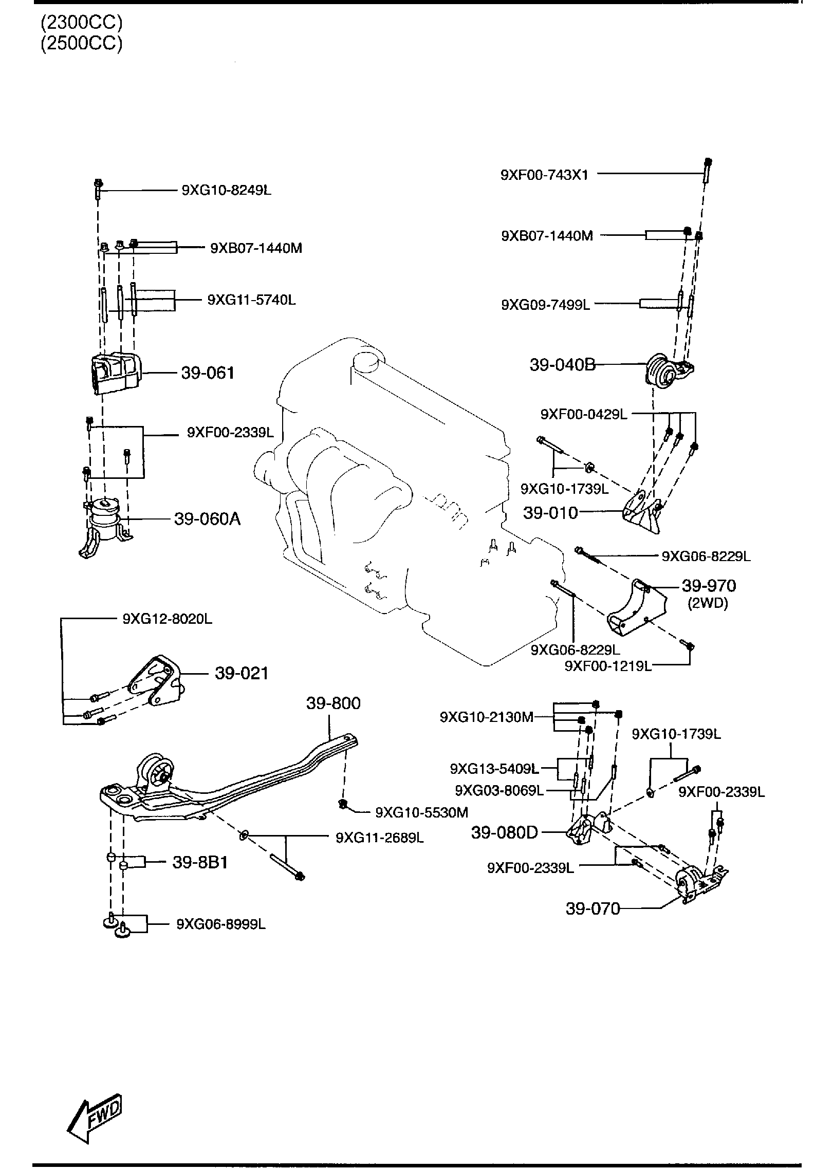 Diagram ENGINE & T/MISSION MOUNTINGS (AT) for your 2017 Mazda CX-9  GRAND TOUR 