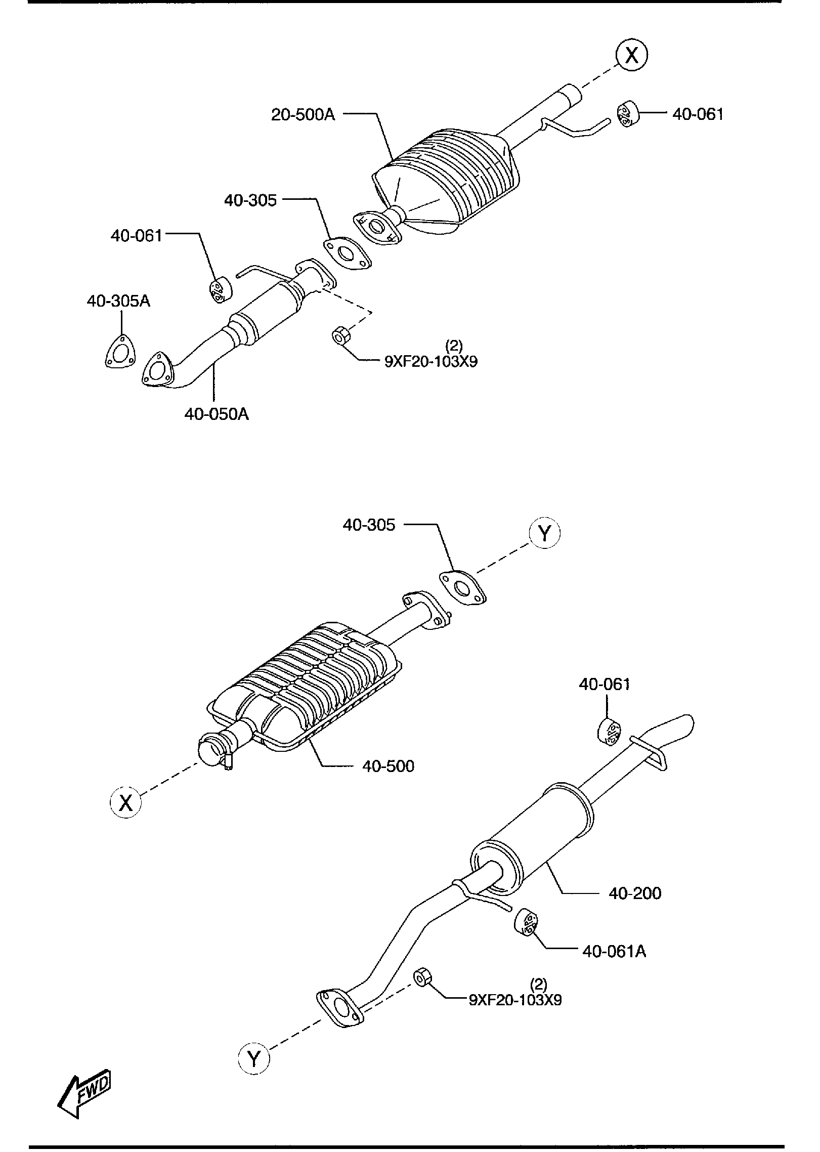 Diagram EXHAUST SYSTEM (2300CC) for your 2017 Mazda CX-9  Signature 