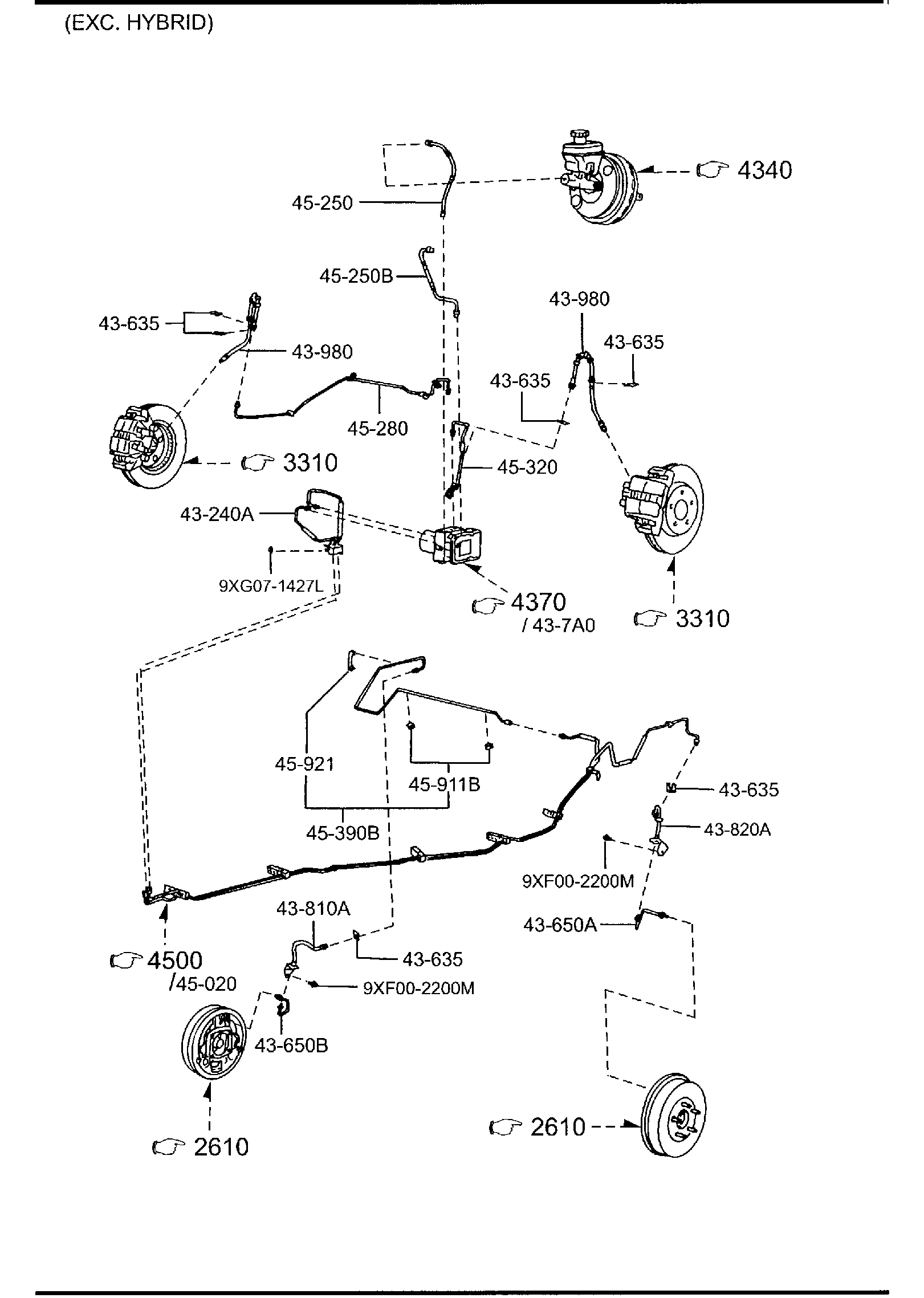Diagram BRAKE PIPINGS for your Mazda