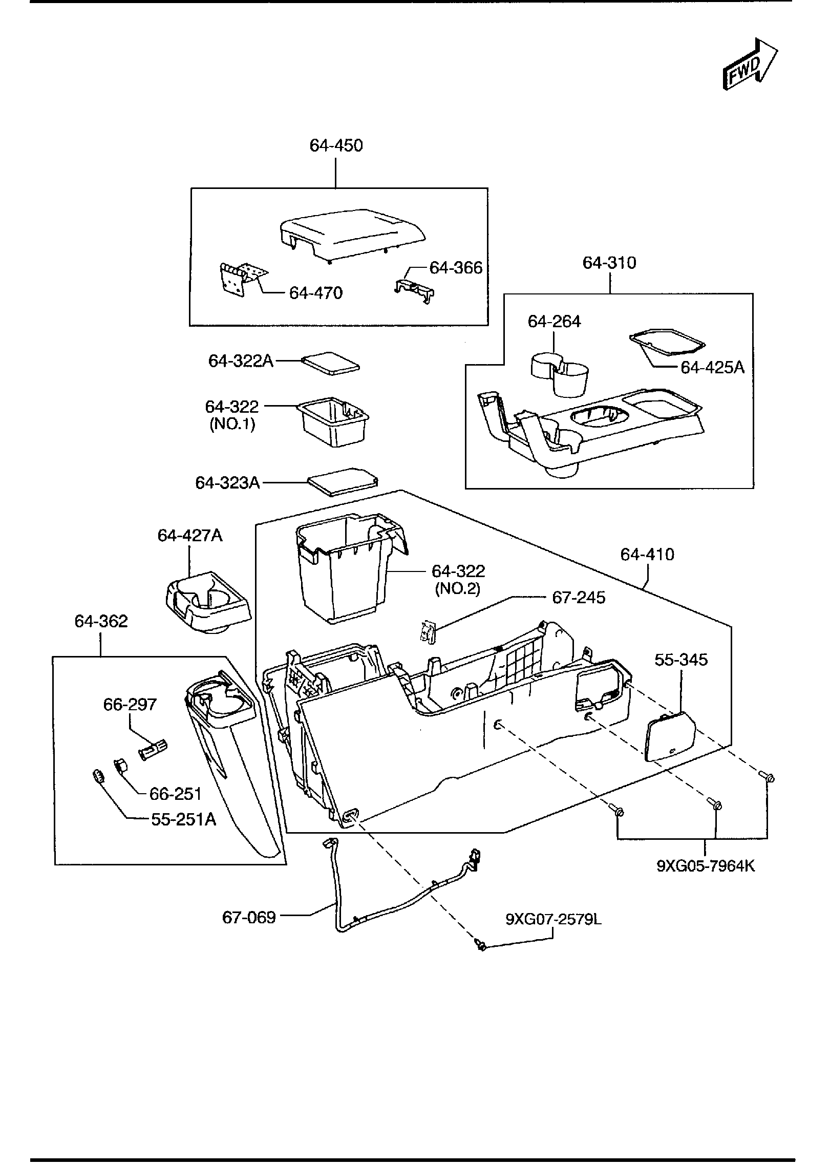 Diagram CONSOLE (MT) for your 2010 Mazda Tribute   