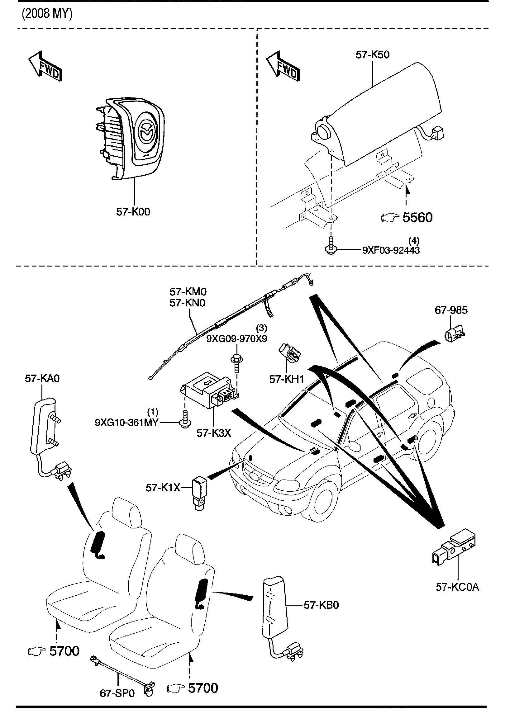 Diagram AIR BAG for your 2012 Mazda MX-5 Miata   