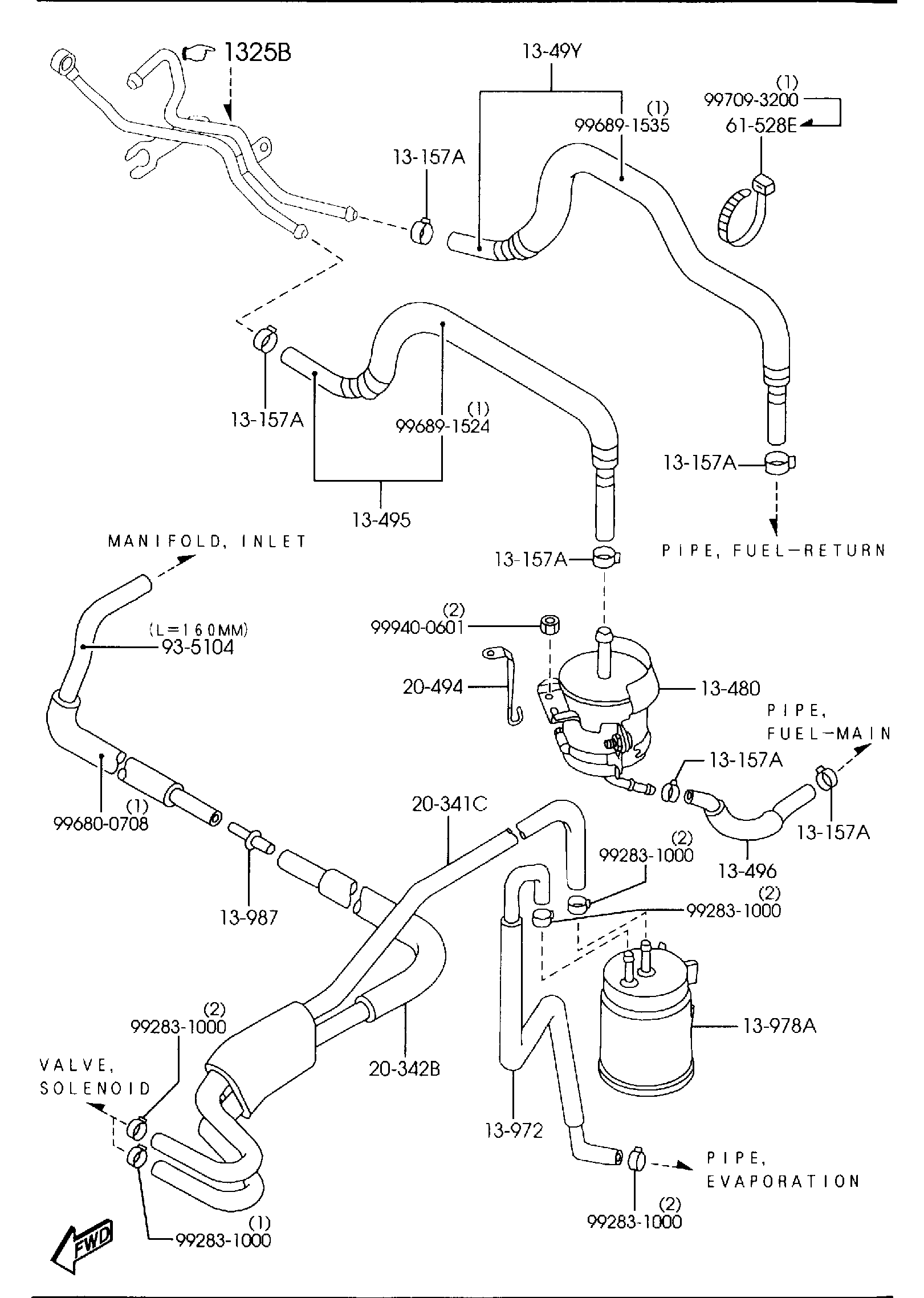 Diagram FUEL SYSTEM (2500CC) for your 2006 Mazda Mazda3   