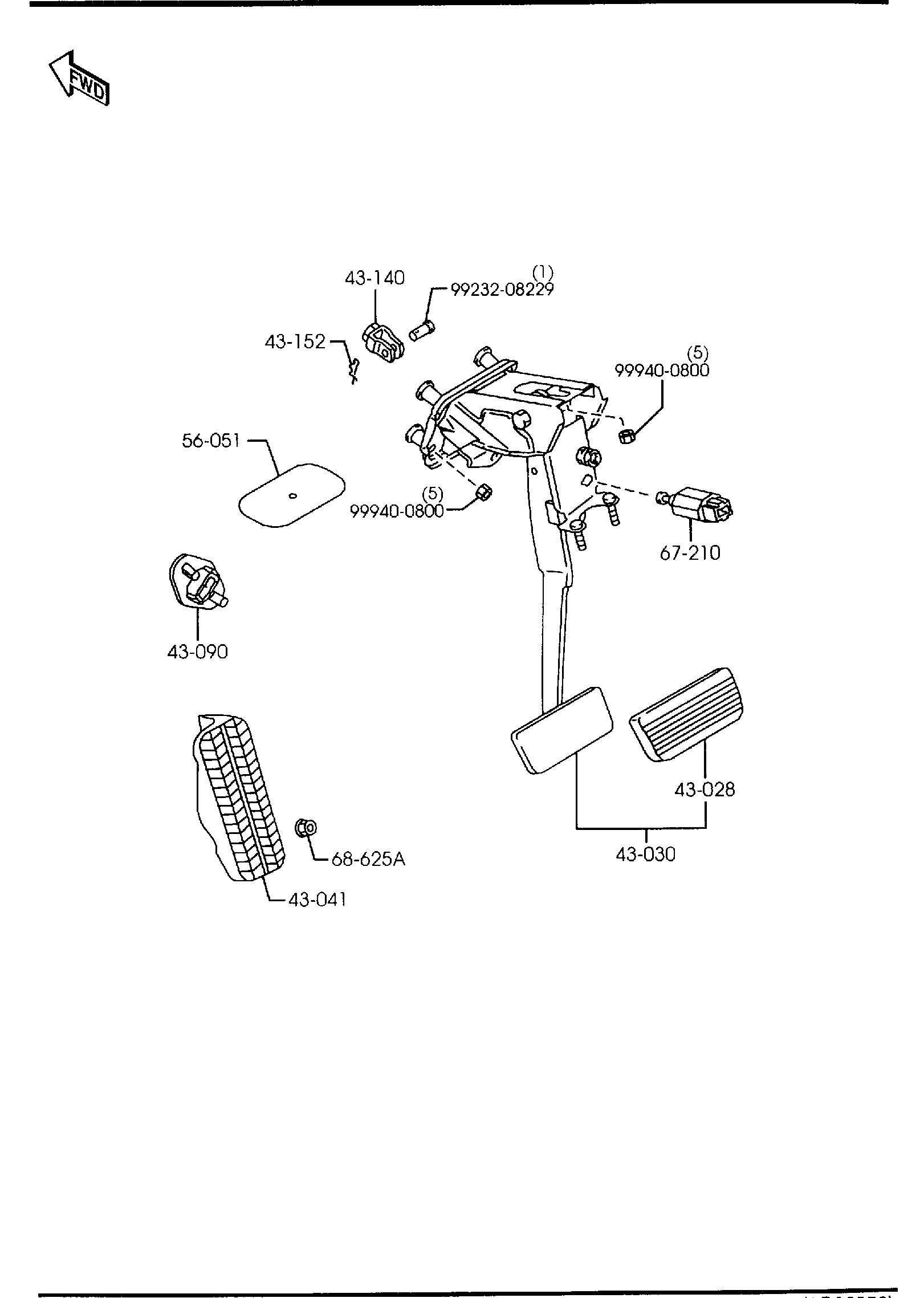 Diagram BRAKE PEDALS (AUTOMATIC TRANSMISSION) for your 2004 Mazda RX-8   