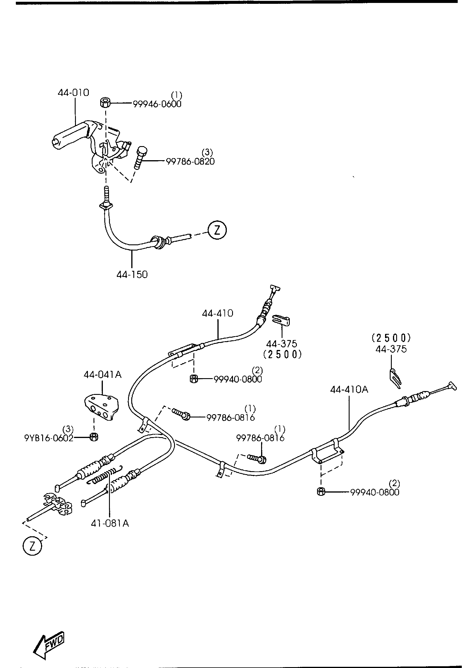 Diagram PARKING BRAKE SYSTEM for your 2012 Mazda MX-5 Miata   