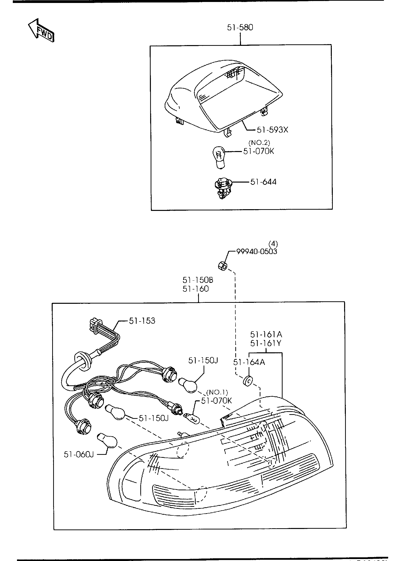Diagram REAR COMBINATION LAMPS for your 1995 Mazda MPV   