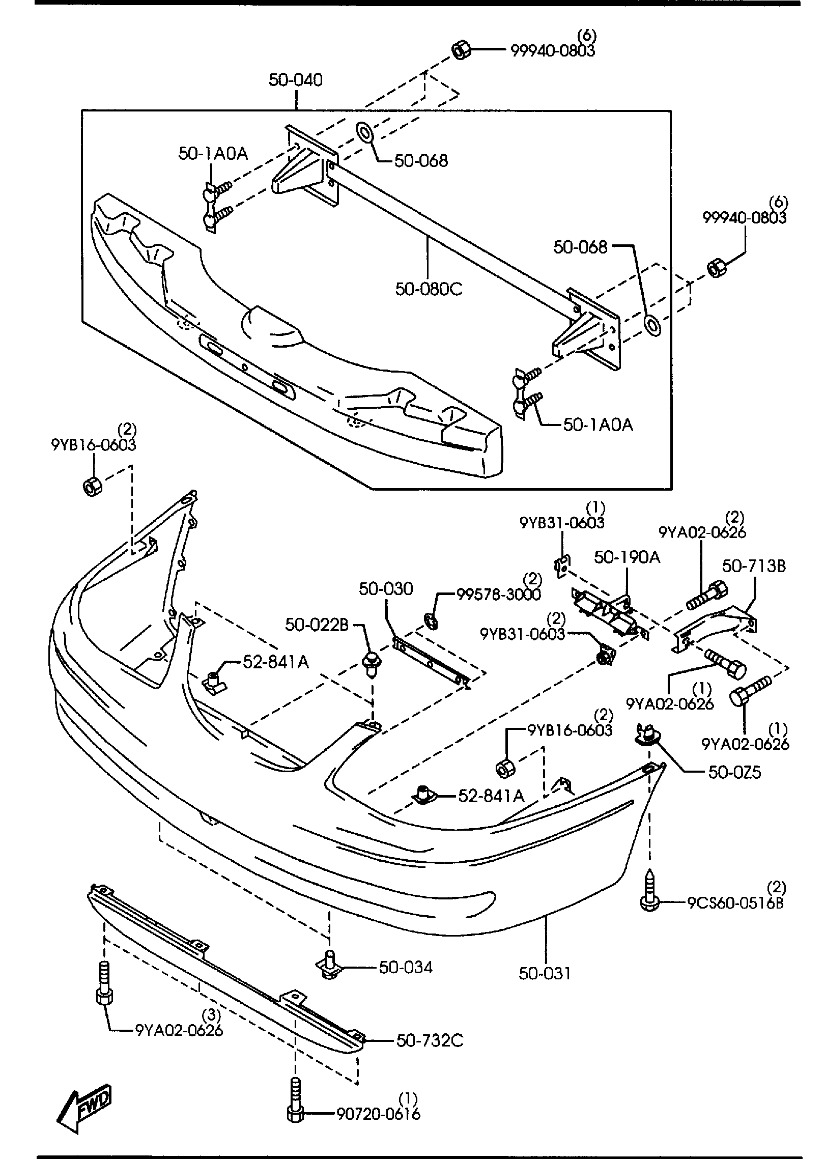 Diagram FRONT BUMPER for your Mazda