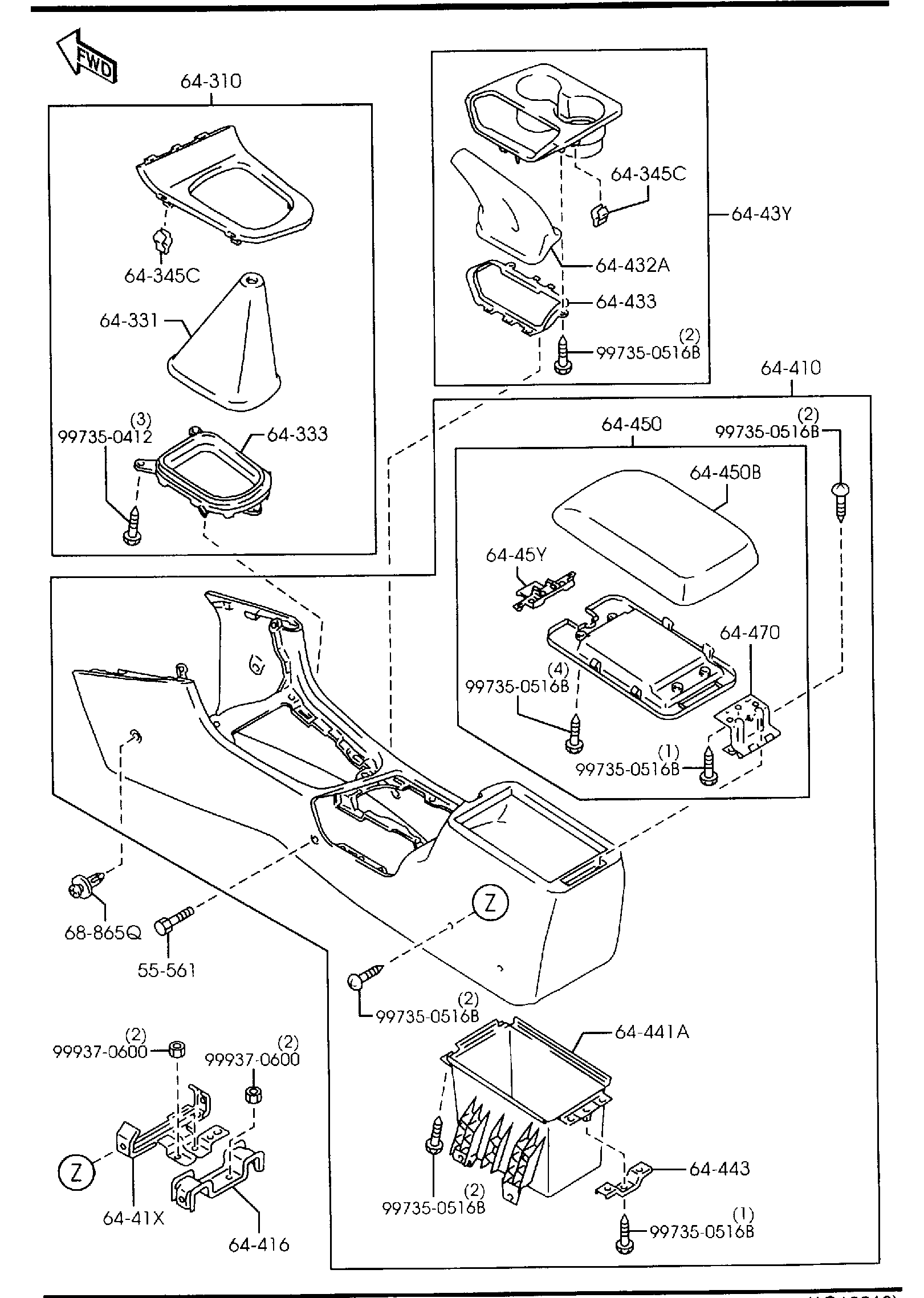 Diagram CONSOLE (MANUAL TRANSMISSION) for your Mazda Mazda6  