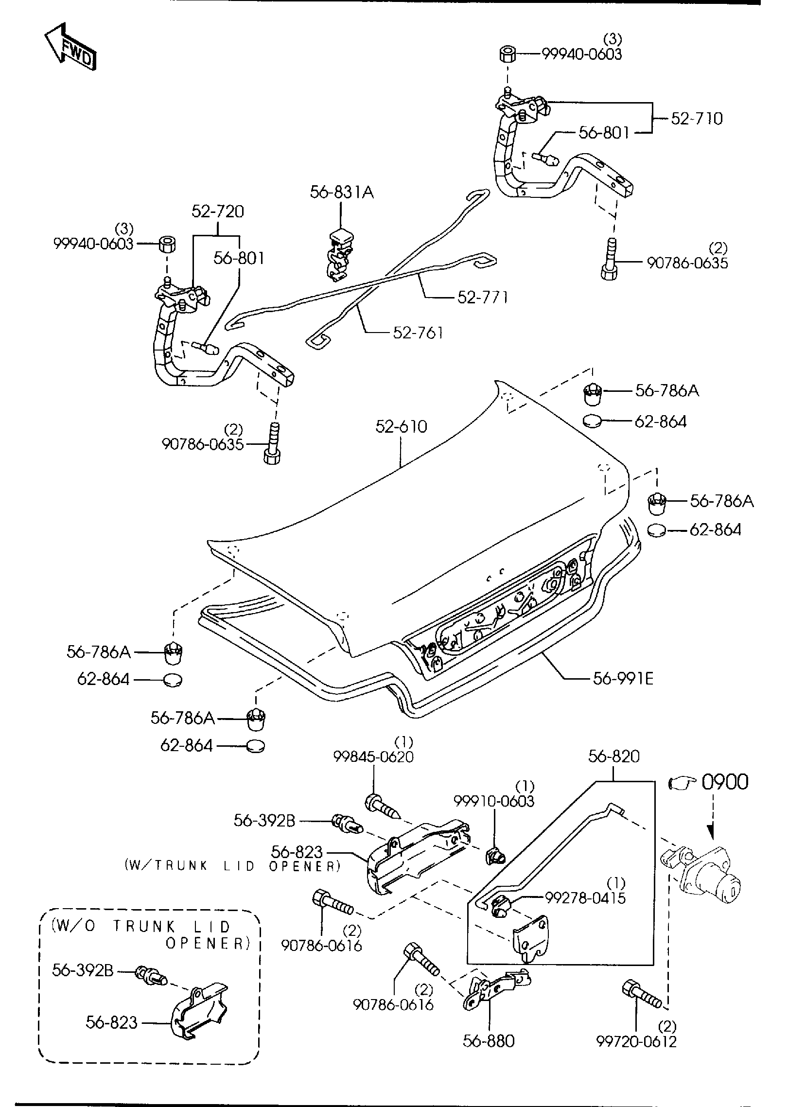Diagram TRUNK LID for your 2017 Mazda Mazda3 2.0L AT 2WD SEDAN TOURING (VIN Begins: JM1) 