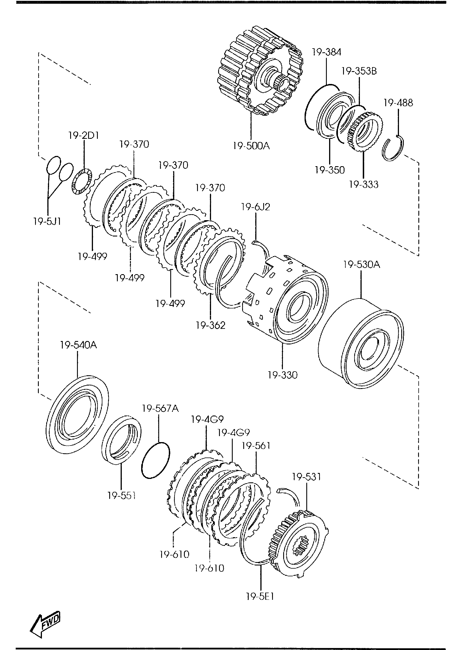 Diagram AUTOMATIC TRANSMISSION GOVERNOR, LOW & REVERSE PISTON (2000CC) for your Mazda