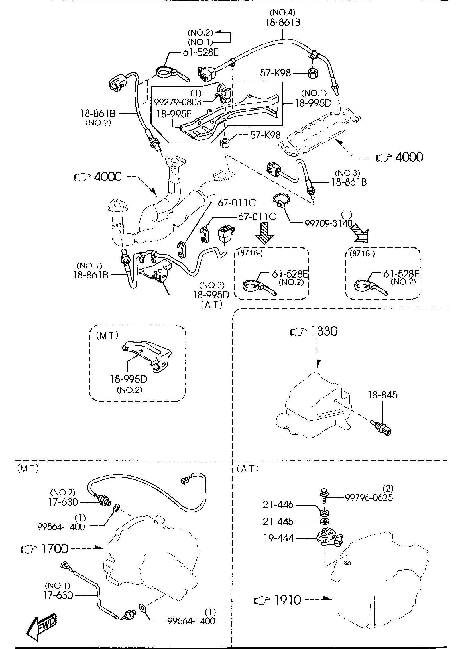 Diagram ENGINE SWITCHES & RELAYS (2500CC) for your Mazda