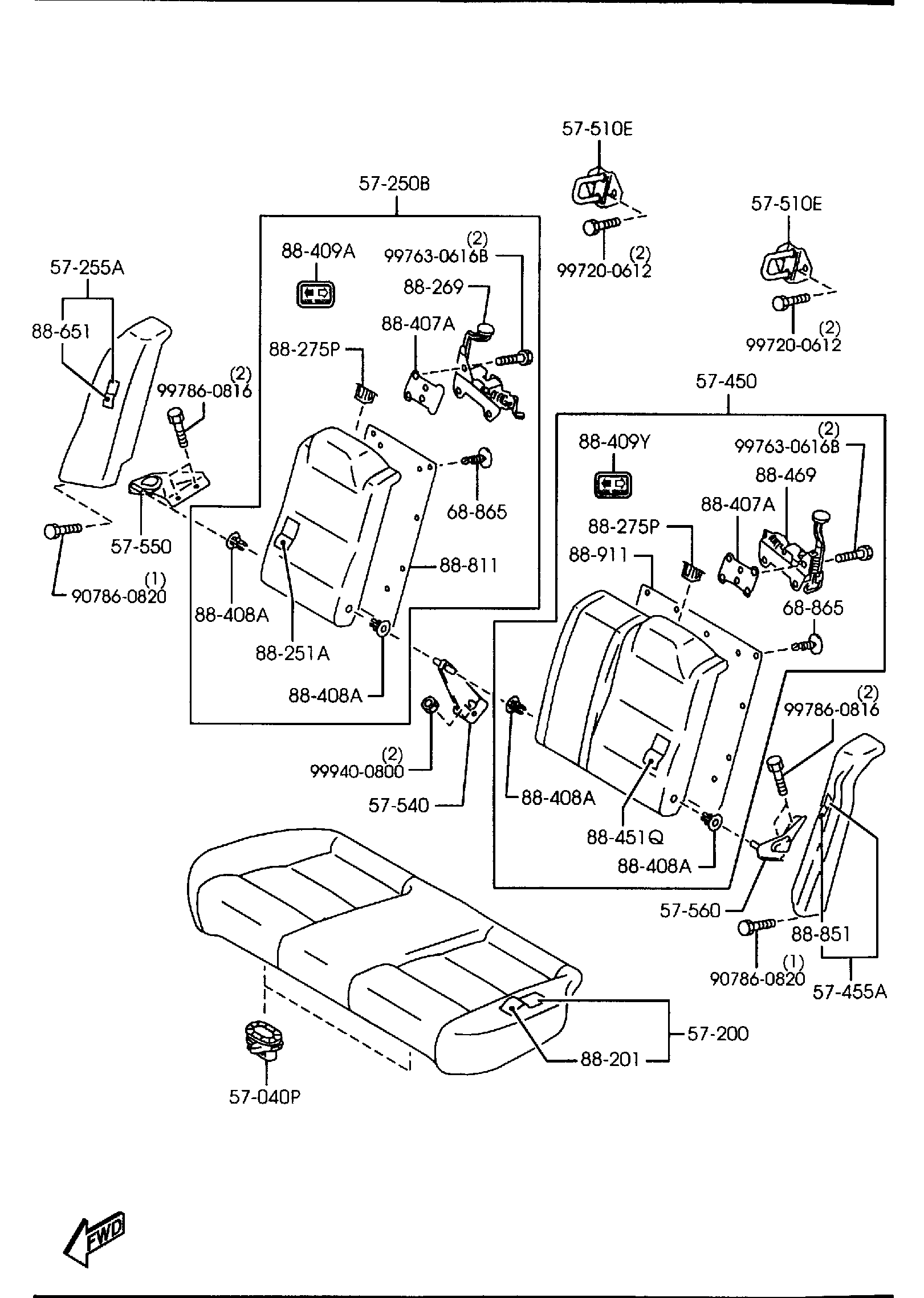 Full size assembly image of REAR SEATS (1/2)