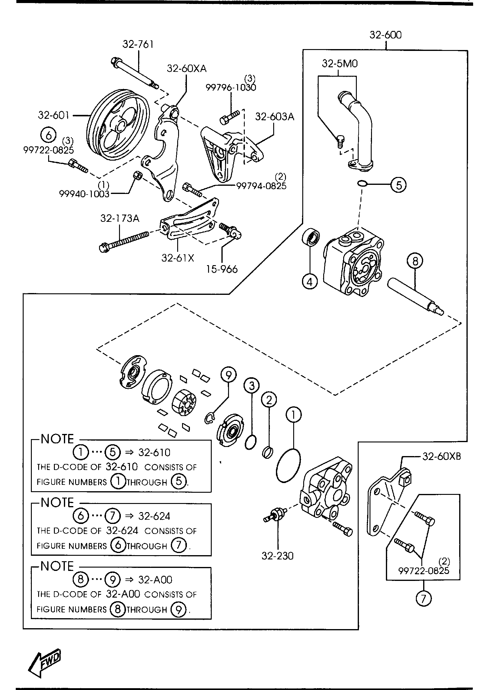 Diagram POWER STEERING SYSTEM (FRONT) (2000CC)(AT) for your Mazda