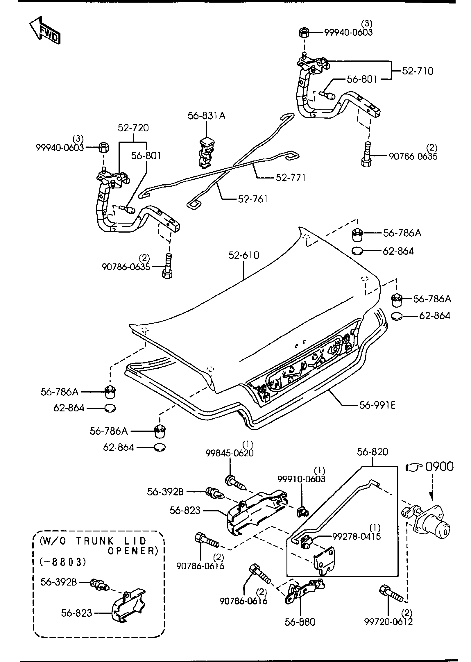 Diagram TRUNK LID for your 2017 Mazda Mazda3 2.0L AT 2WD SEDAN TOURING (VIN Begins: JM1) 