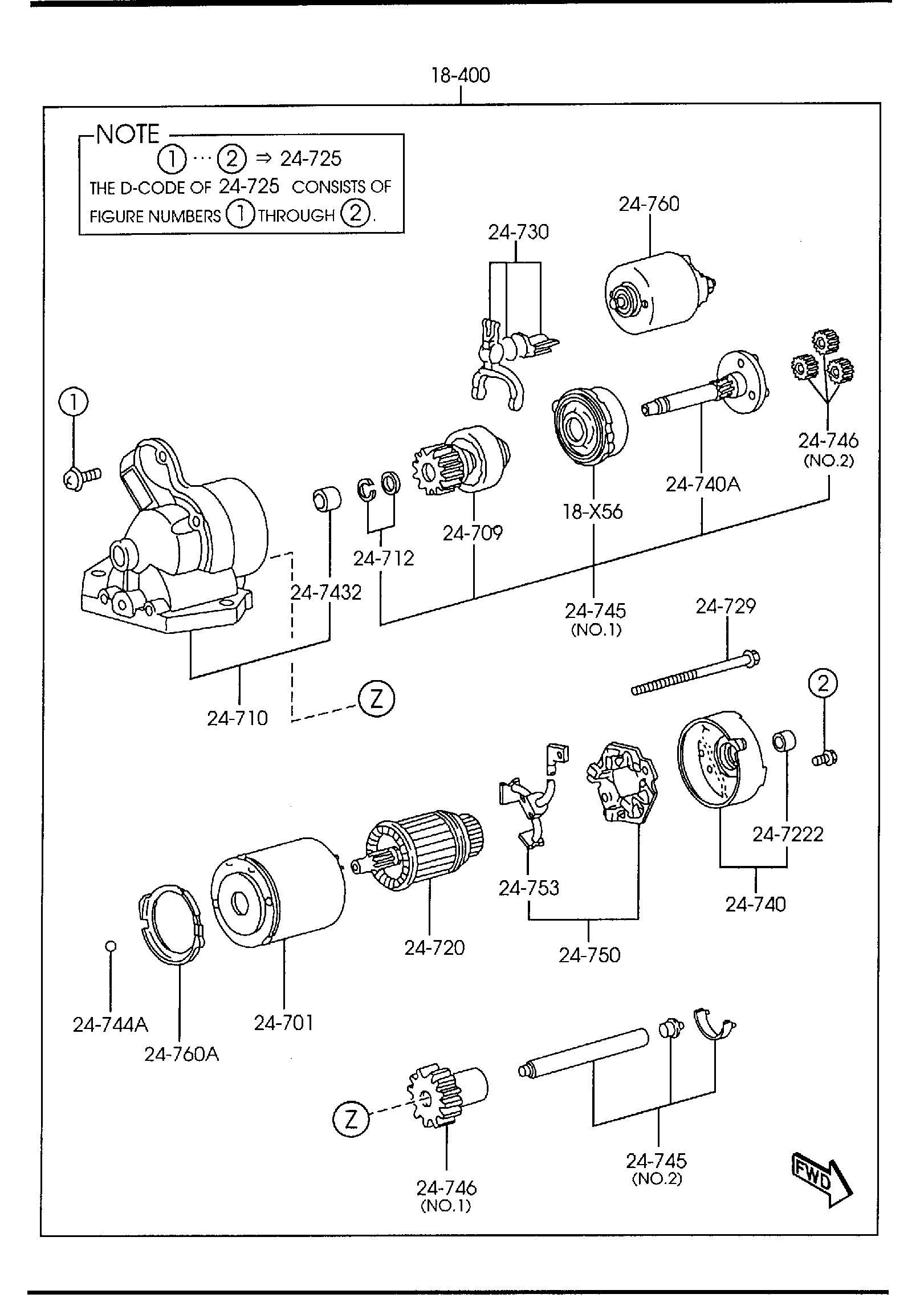 Diagram STARTER (2500CC)(AT) for your Mazda