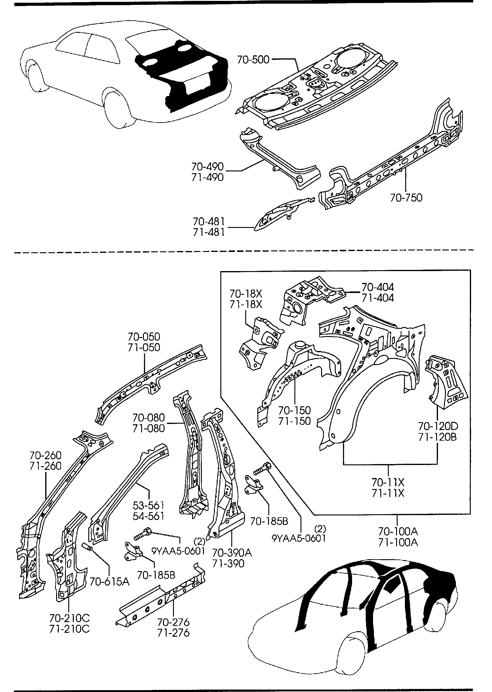 Diagram SIDE PANELS for your 2011 Mazda Mazda3 2.5L AT HATCHBACK SIGNATURE 