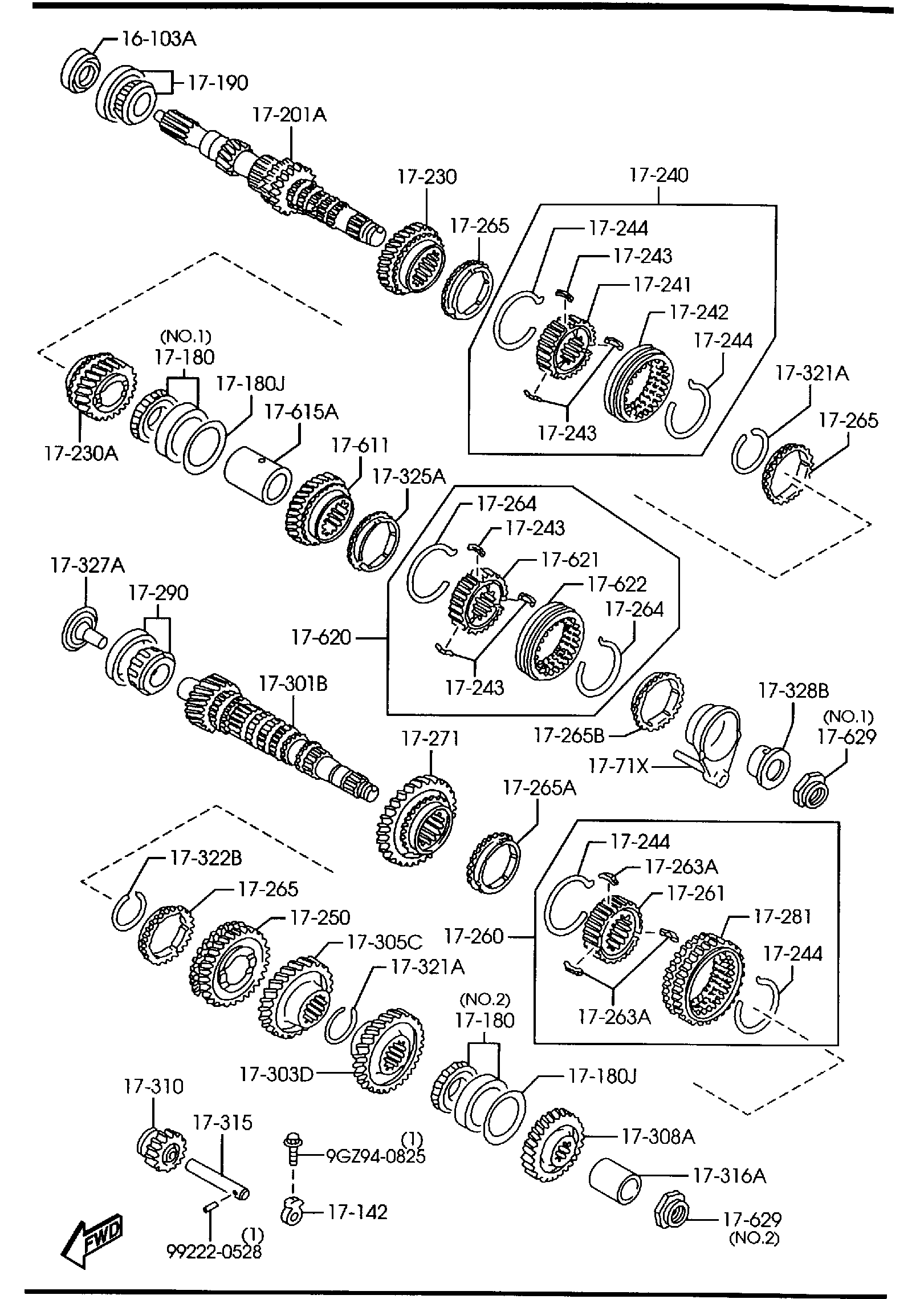 Diagram MANUAL TRANSMISSION GEARS for your 1991 Mazda B2600   