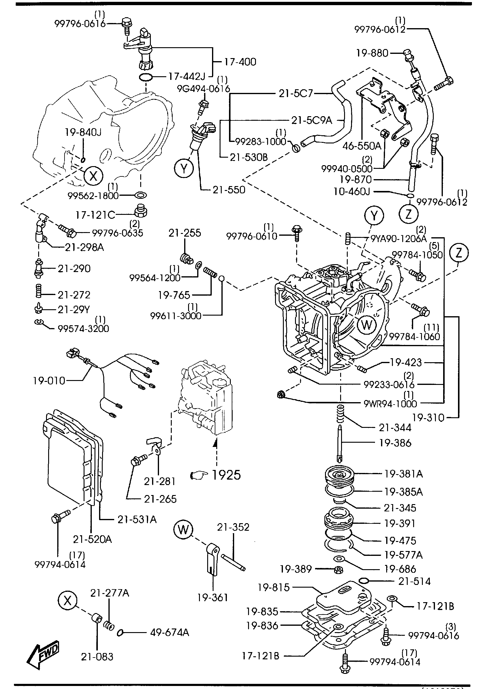 Full size assembly image of AUTOMATIC TRANSMISSION CASE & MAIN CONTROL SYSTEM (2500CC) (1/1)