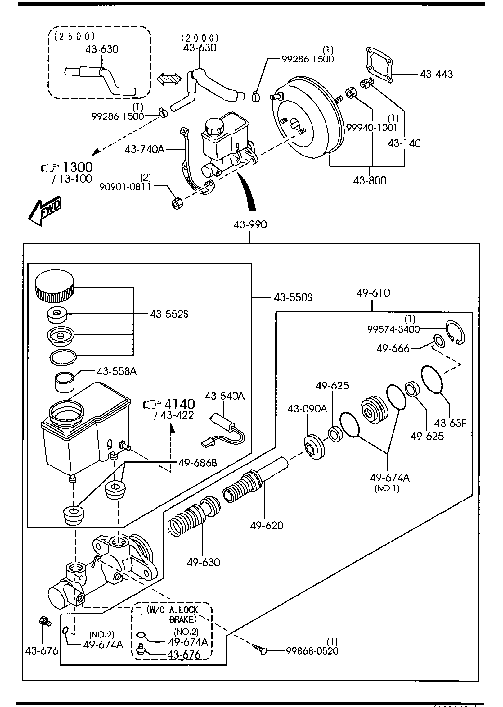 Diagram BRAKE MASTER CYLINDER & POWER BRAKE for your 2008 Mazda Mazda3 2.3L AT HATCHBACK SIGNATURE 