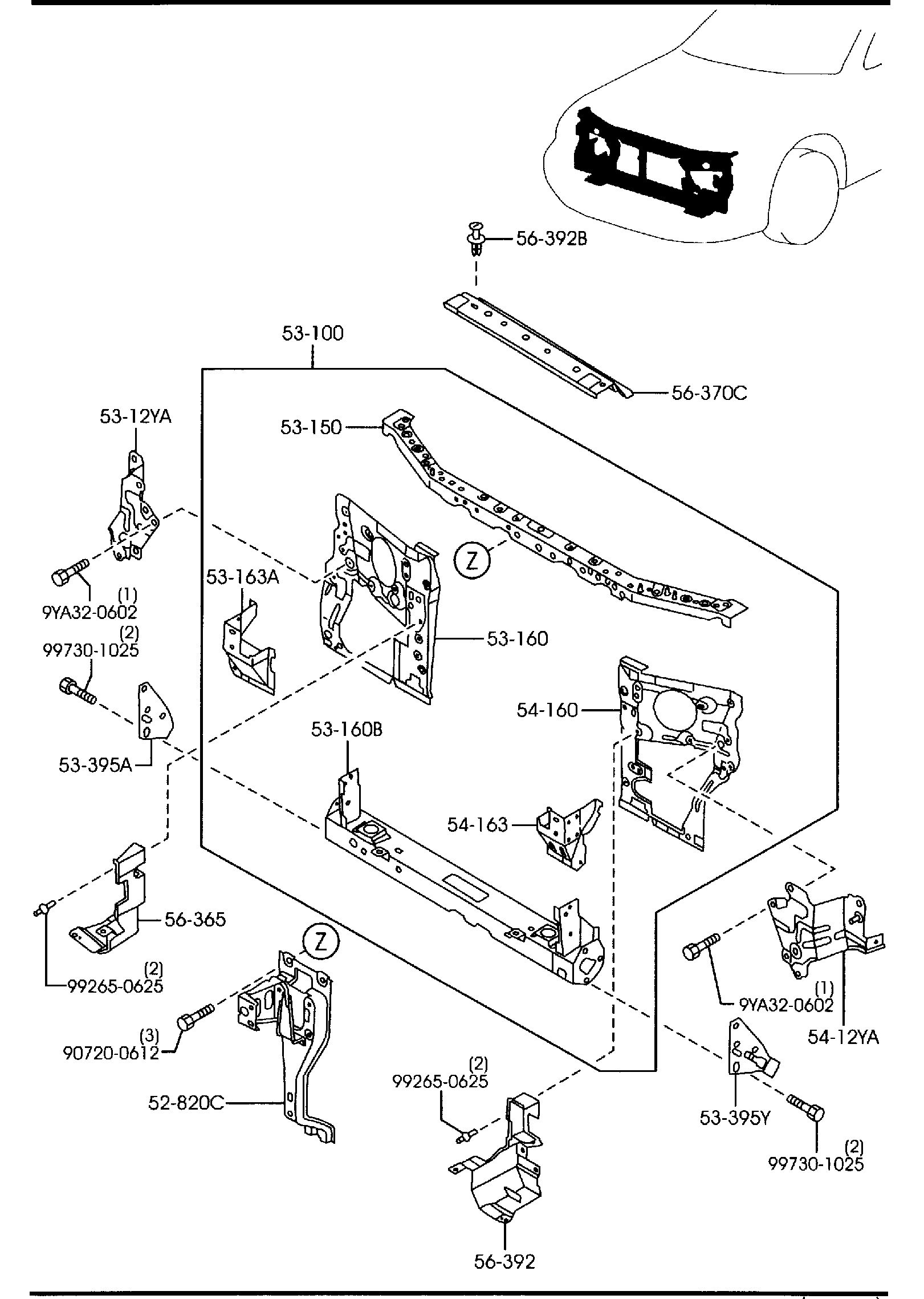 Diagram FRONT PANELS for your 2007 Mazda Mazda5   