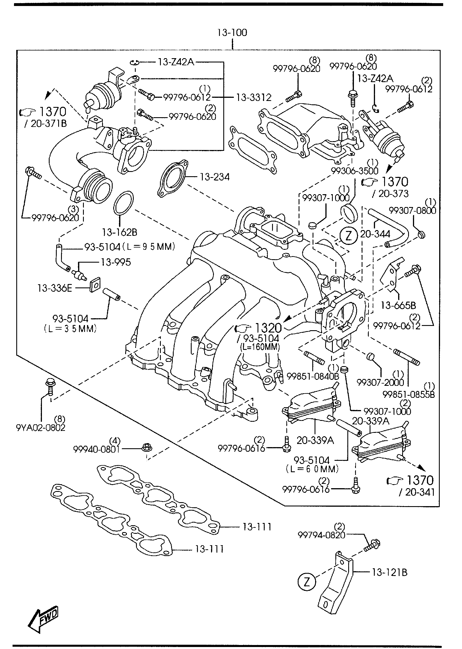 Diagram INLET MANIFOLD (2500CC) for your Mazda