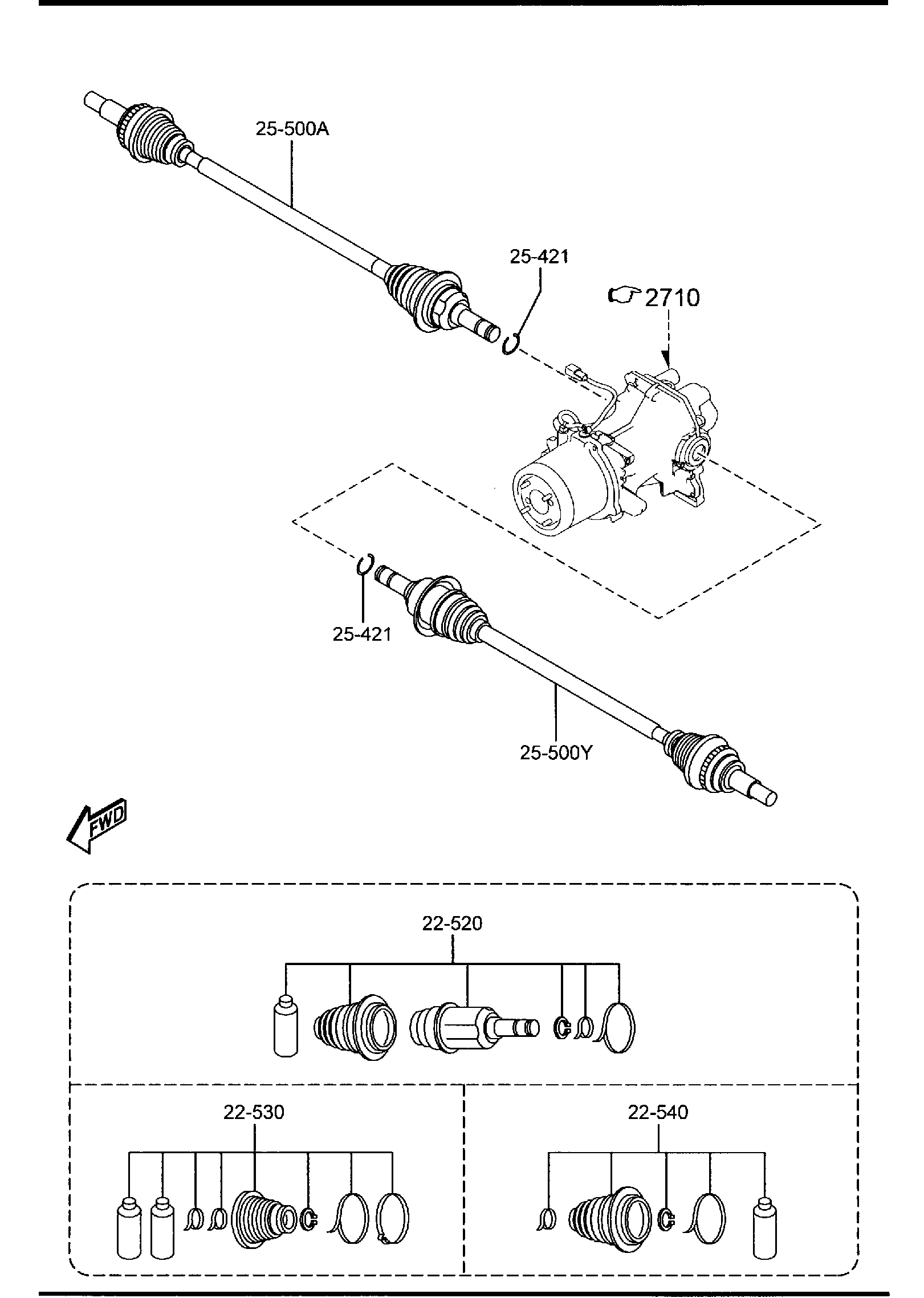 Diagram REAR DRIVE SHAFT (4WD) for your 2015 Mazda CX-5  BASE 