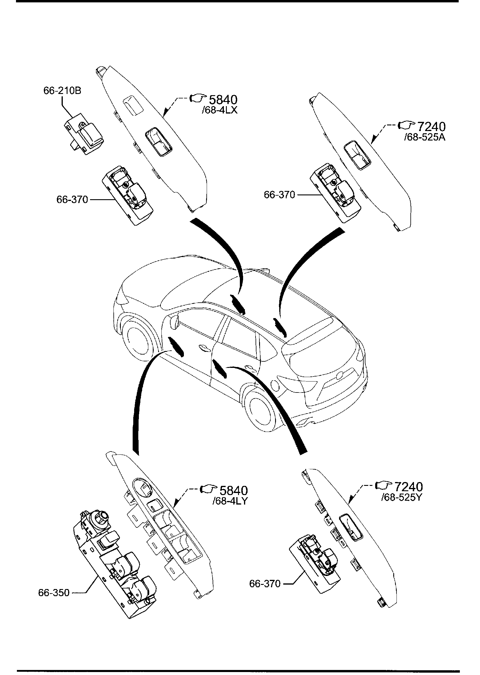Diagram POWER WINDOW SWITCHES for your Mazda