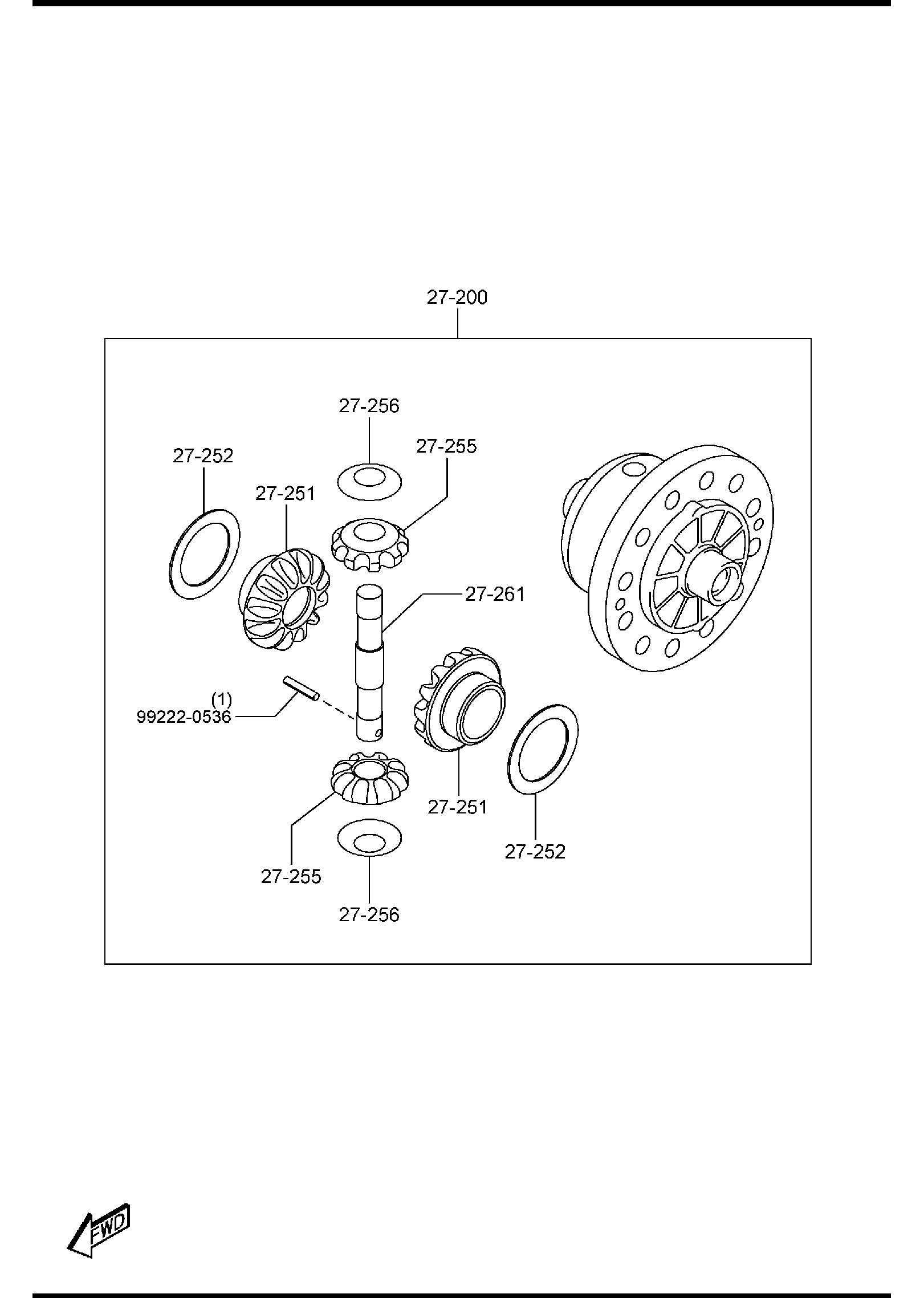 Diagram FRONT DIFFERENTIALS (2WD) for your Mazda