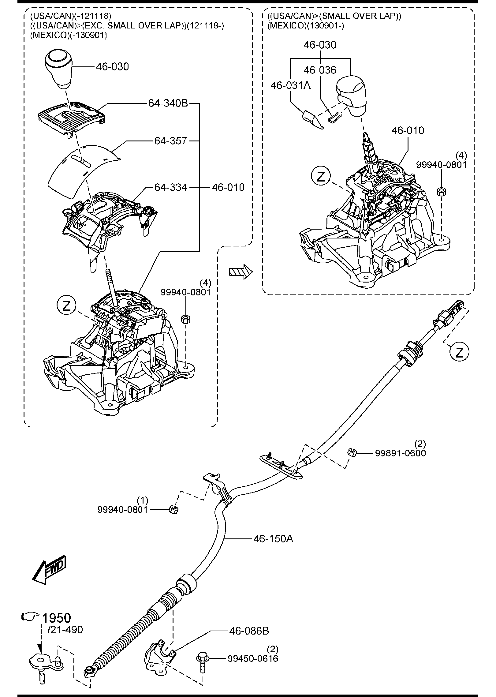 Diagram CHANGE CONTROL SYSTEM (AUTOMATIC TRANSMISSION) for your 2010 Mazda RX-8   
