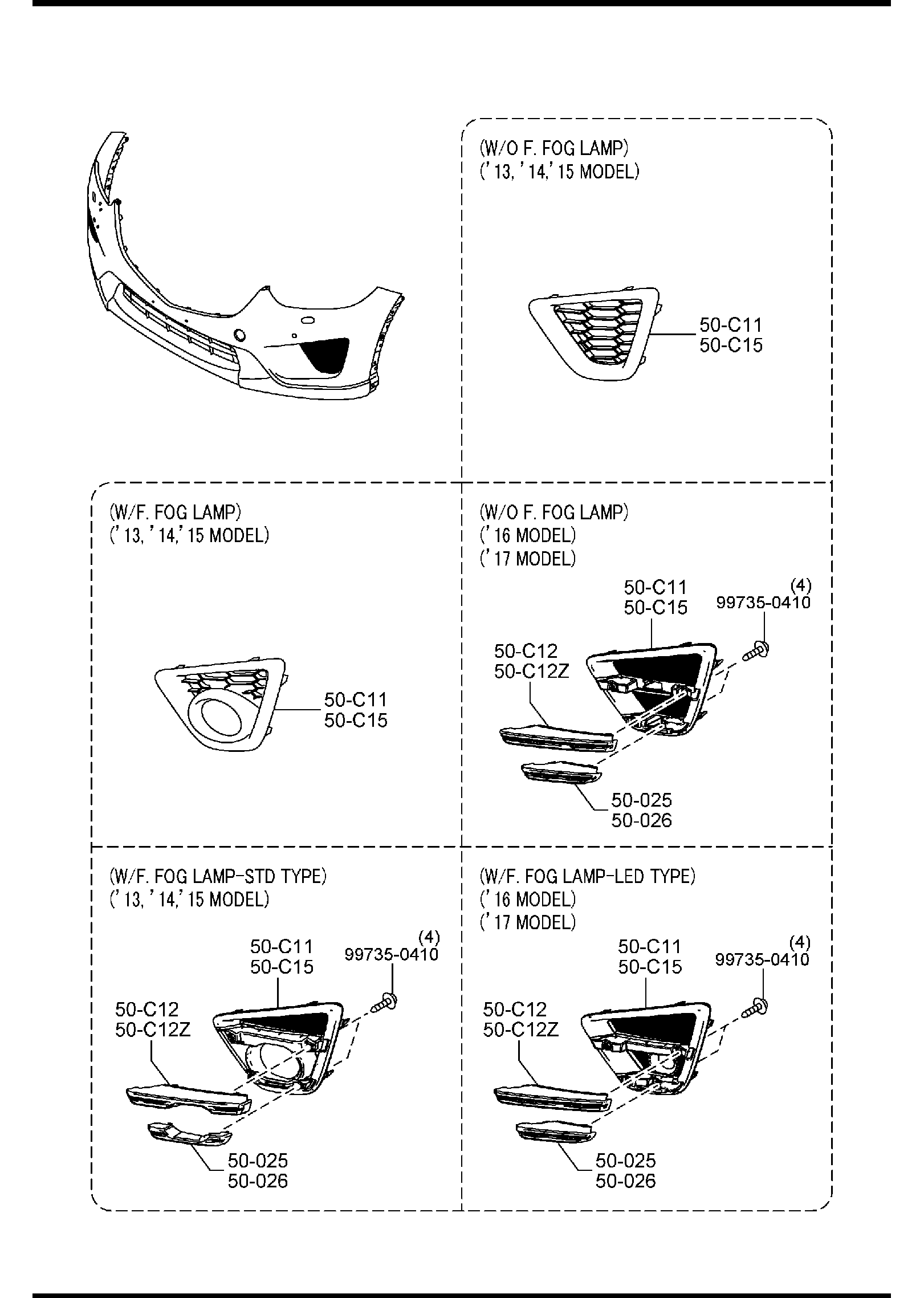 Diagram FRONT BUMPER for your 2015 Mazda Mazda5  Grand Touring 