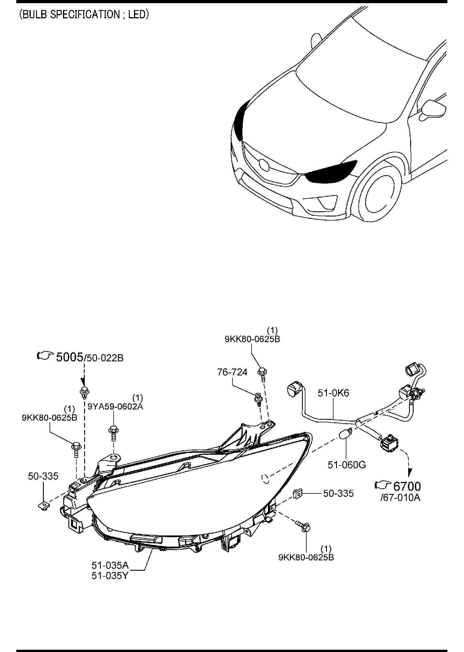 Diagram HEAD LAMPS for your Mazda